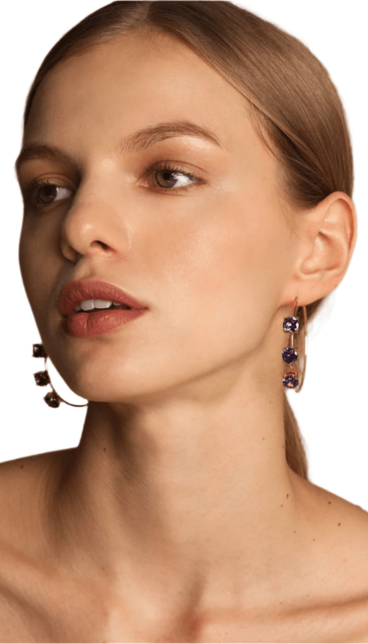 Lara & Ela | Lara Rebecca Purple Gold Earrings - Lara & Ela