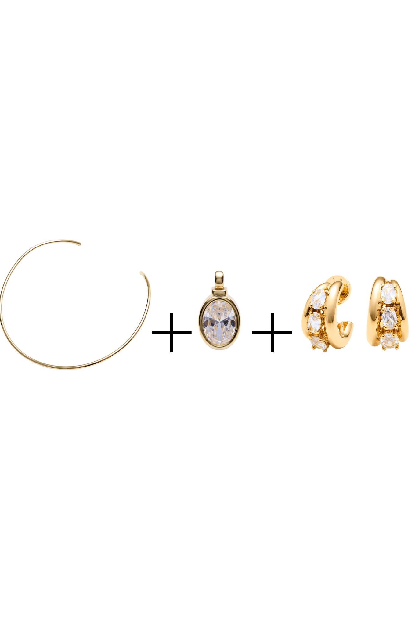 Lara & Ela | Goddess Choker | Oval Bezel Pendant | Last Night Abroad Earrings - Lara & Ela