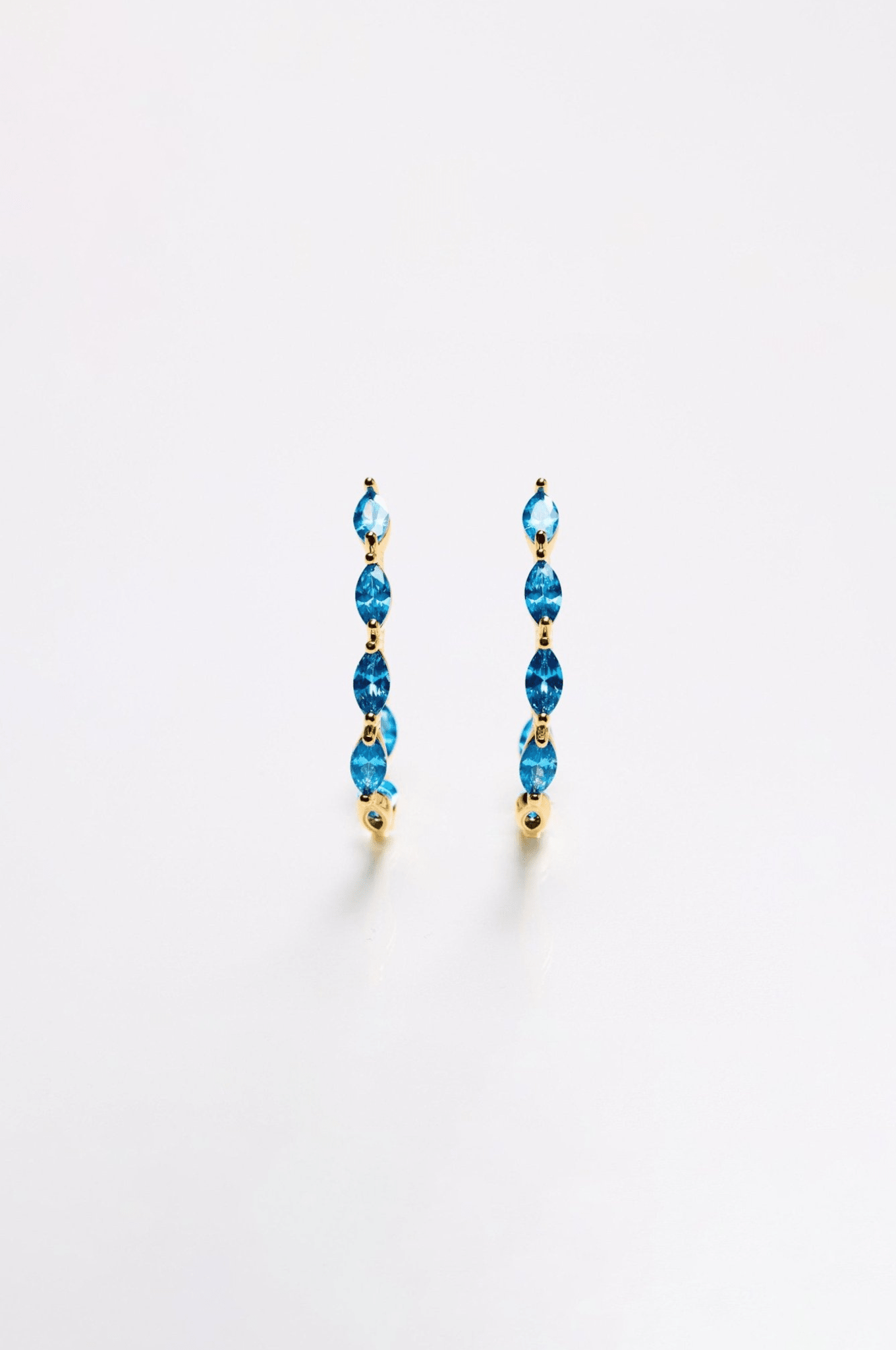 Lara & Ela | Mia Sky Blue Gold Earrings - Lara & Ela