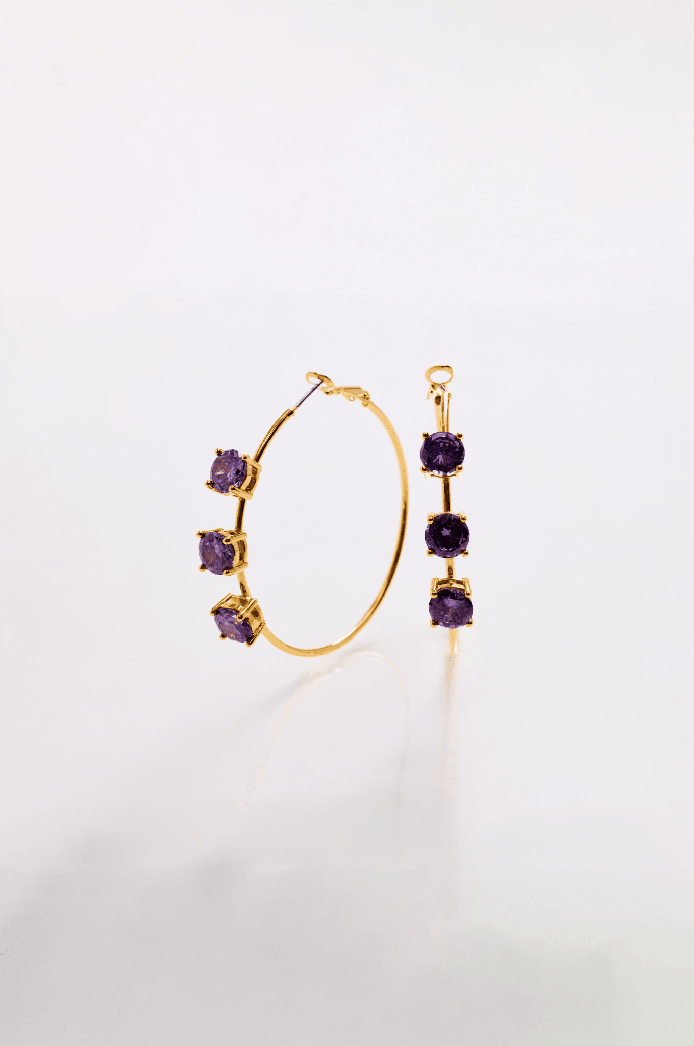Lara & Ela | Lara Rebecca Purple Gold Earrings - Lara & Ela