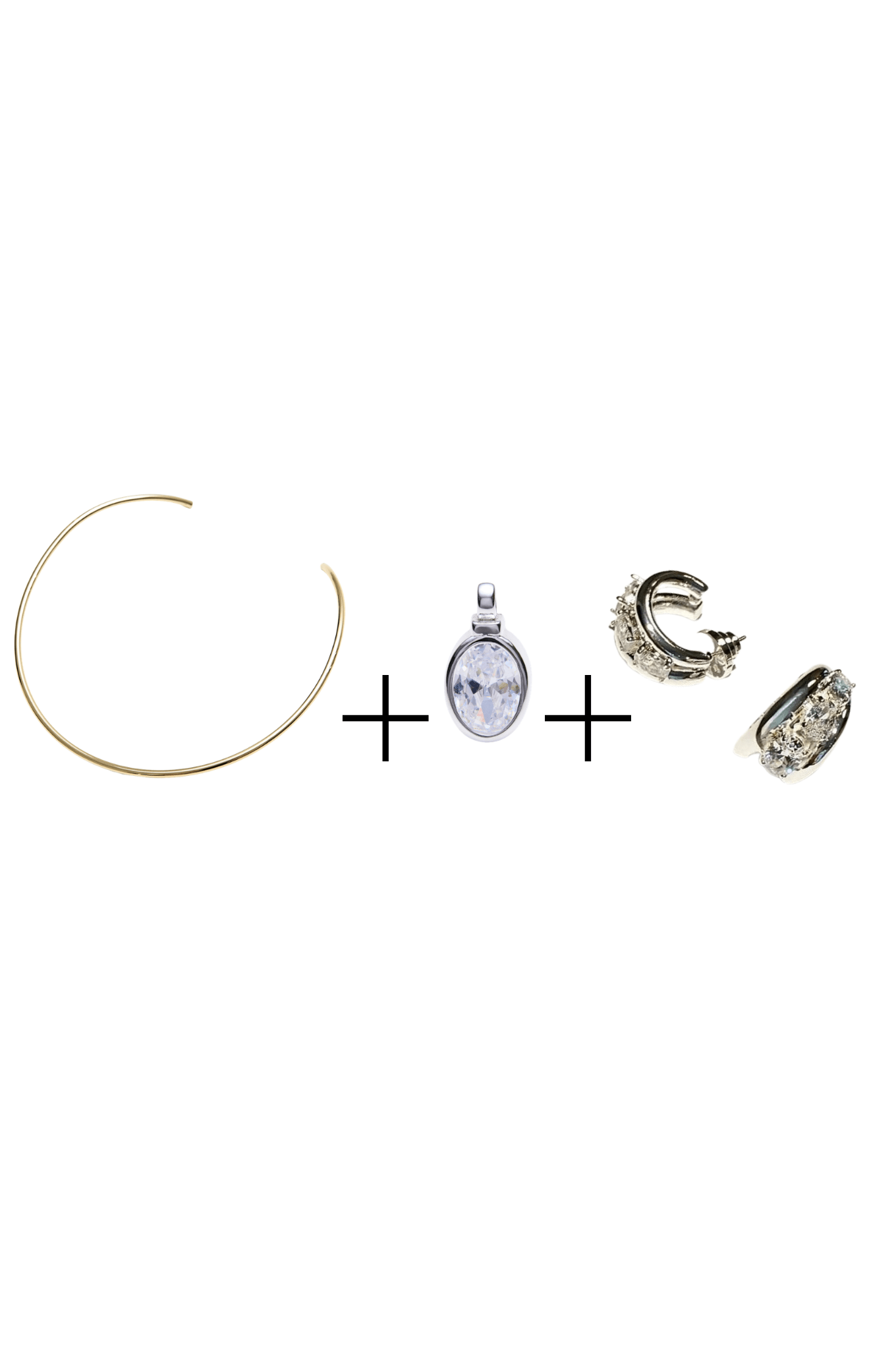 Lara & Ela | Goddess Choker | Oval Bezel Pendant | Last Night Abroad Earrings - Lara & Ela