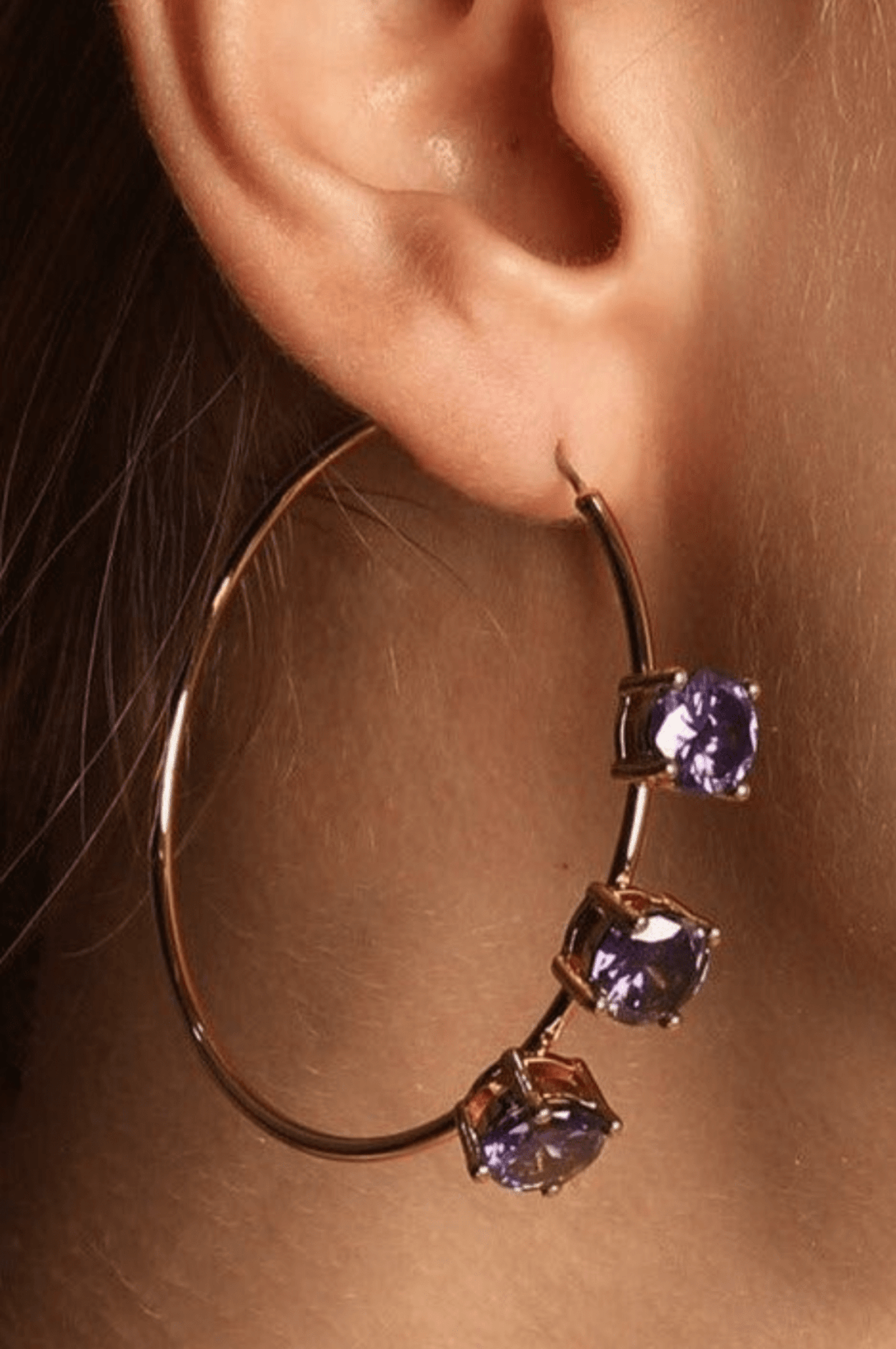 Lara & Ela | Lara Rebecca Purple Gold Earrings - Lara & Ela
