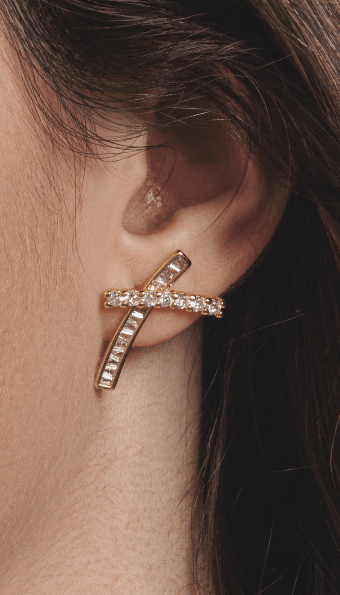 Lara & Ela I Cross My Heart Gold Earrings - Lara & Ela