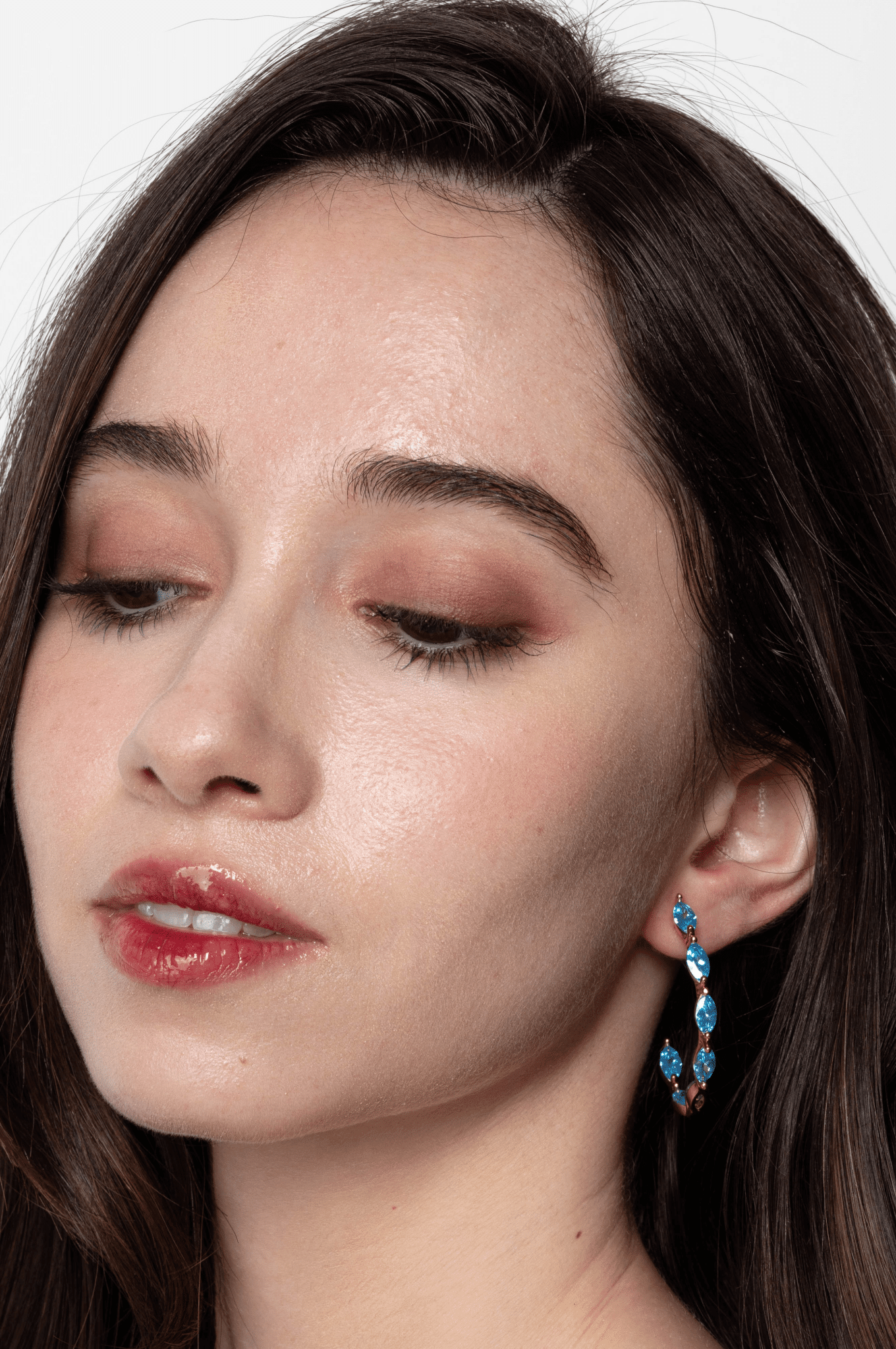 Lara & Ela | Mia Sky Blue Gold Earrings - Lara & Ela