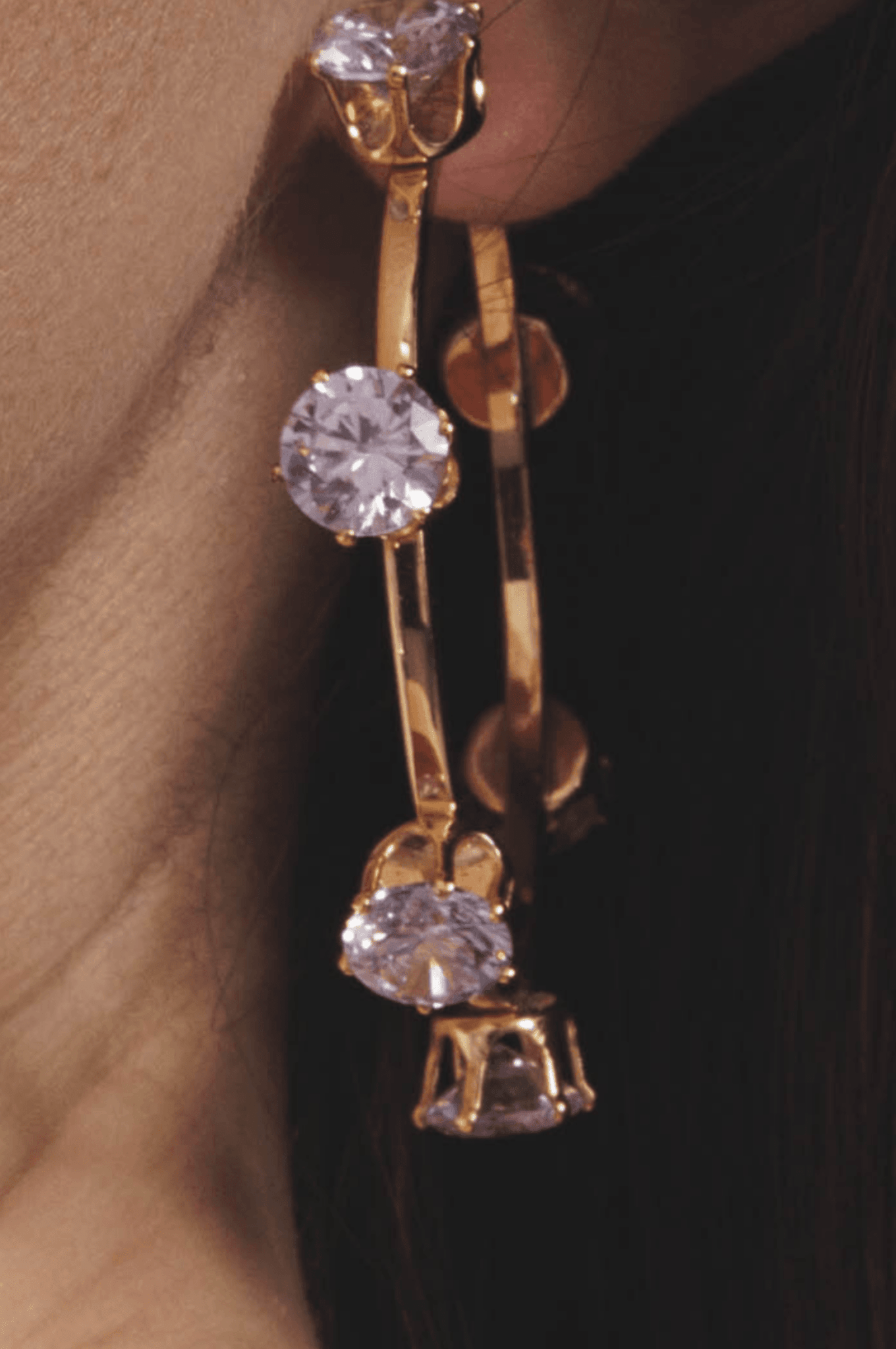 Lara & Ela | Ela Crystal Clear Gold Earrings - Lara & Ela