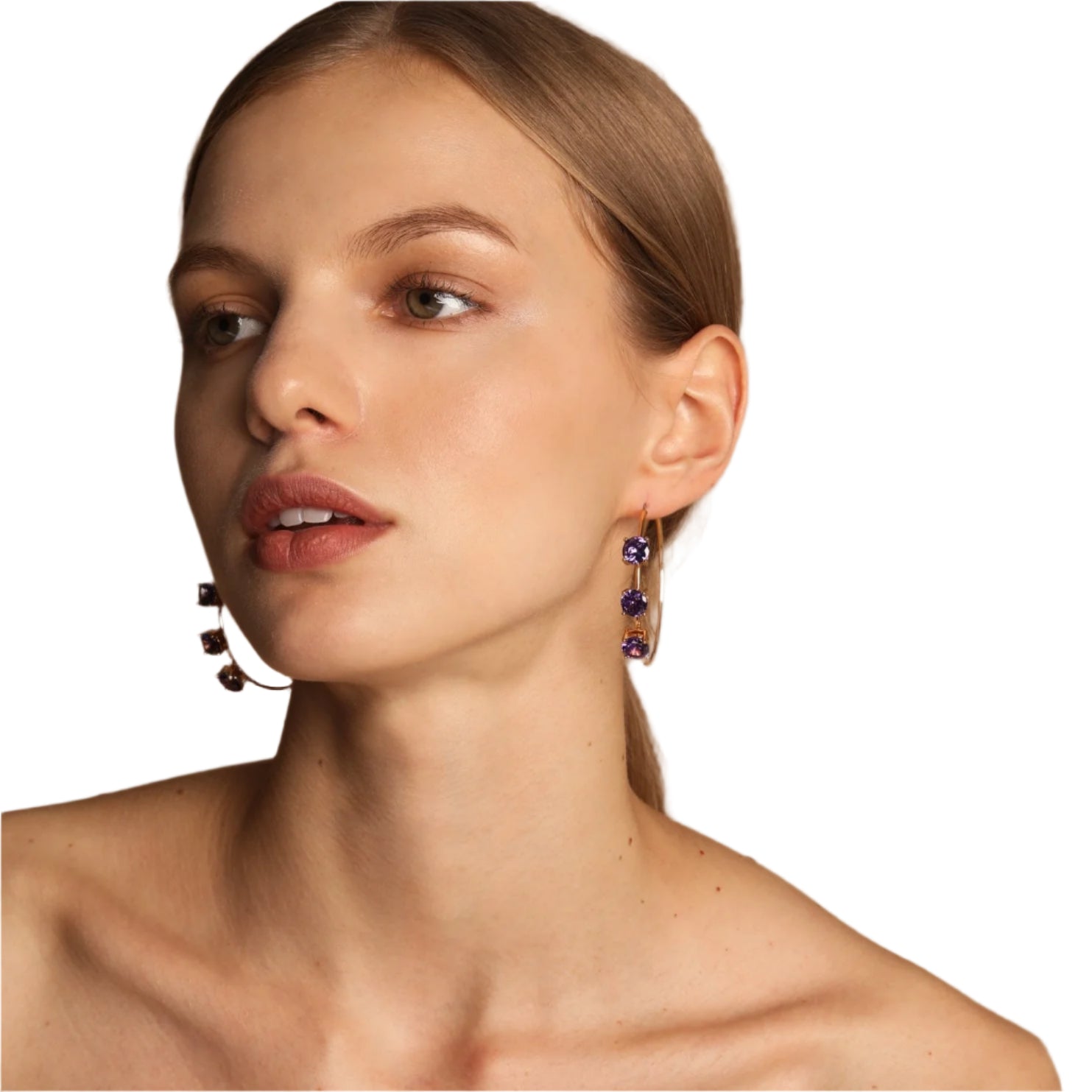 Lara & Ela | Lara Rebecca Purple Gold Earrings - Lara & Ela