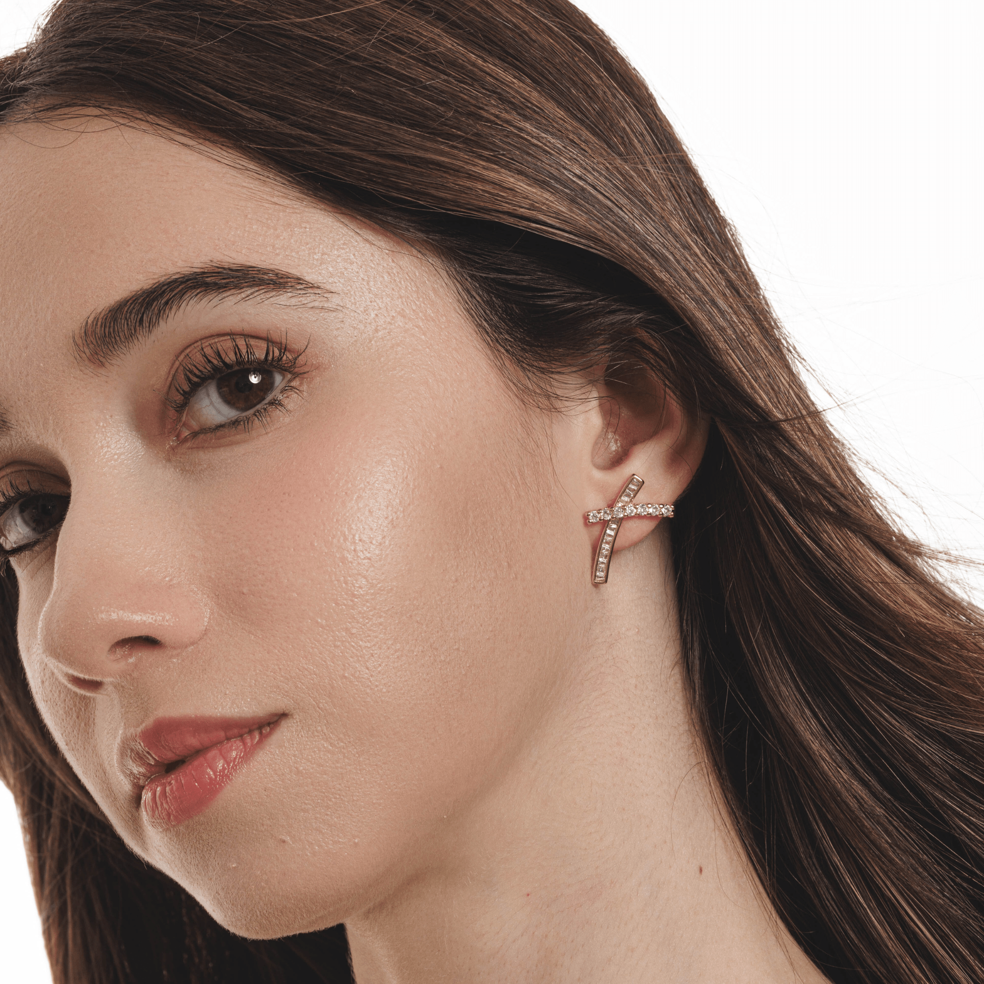 Lara & Ela I Cross My Heart Gold Earrings - Lara & Ela