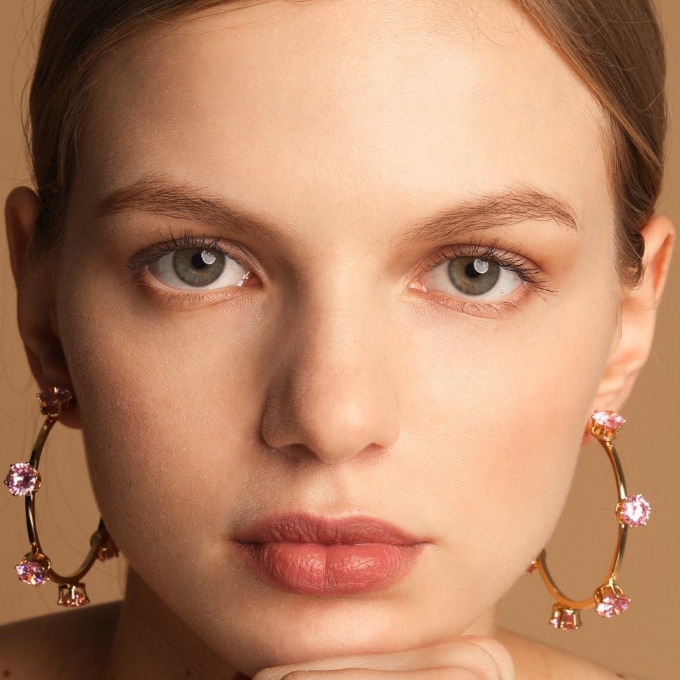 Lara & Ela | Ela Blossom Pink Gold Earrings - Lara & Ela