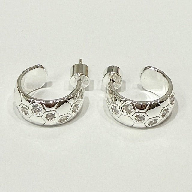 Lara & Ela | Crystal Ball Silver Earrings - Lara & Ela