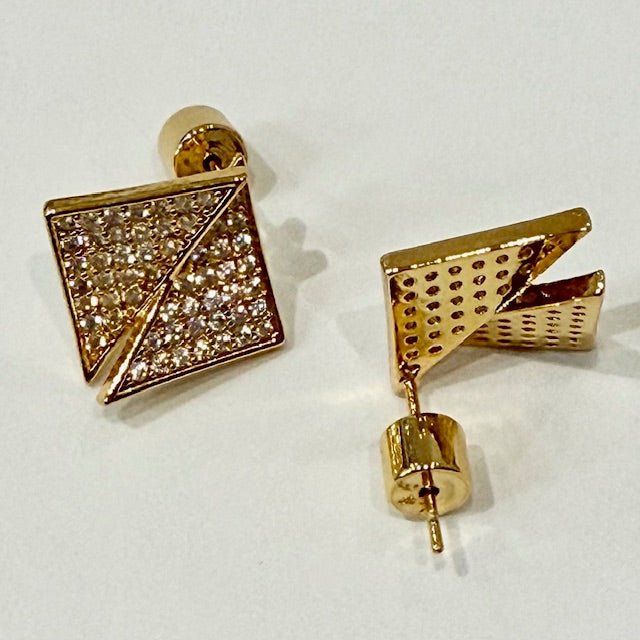 Lara & Ela | Pyramid Rising Gold Earrings - Lara & Ela