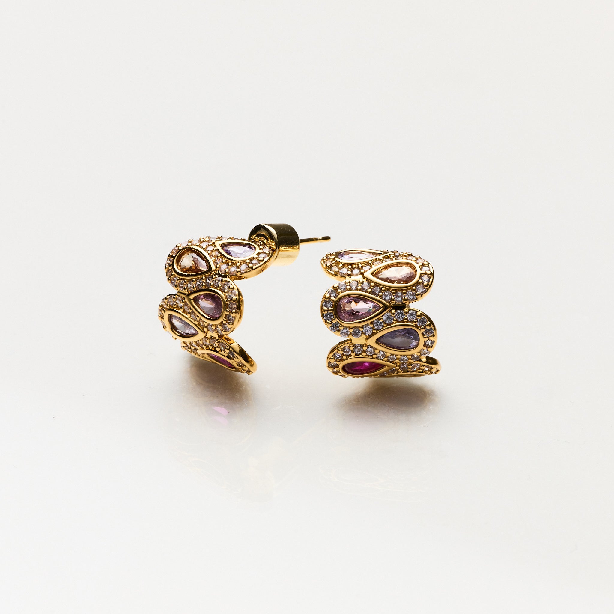 Lara & Ela | Jewel Gold Earrings - Lara & Ela