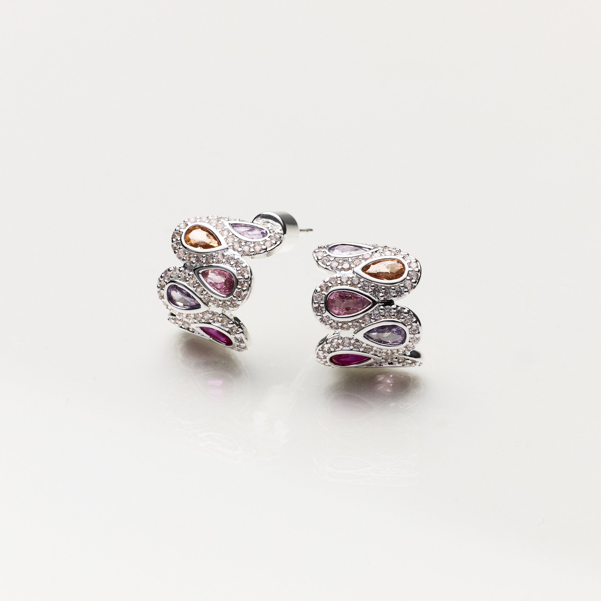 Lara & Ela | Jewel Silver Earrings - Lara & Ela
