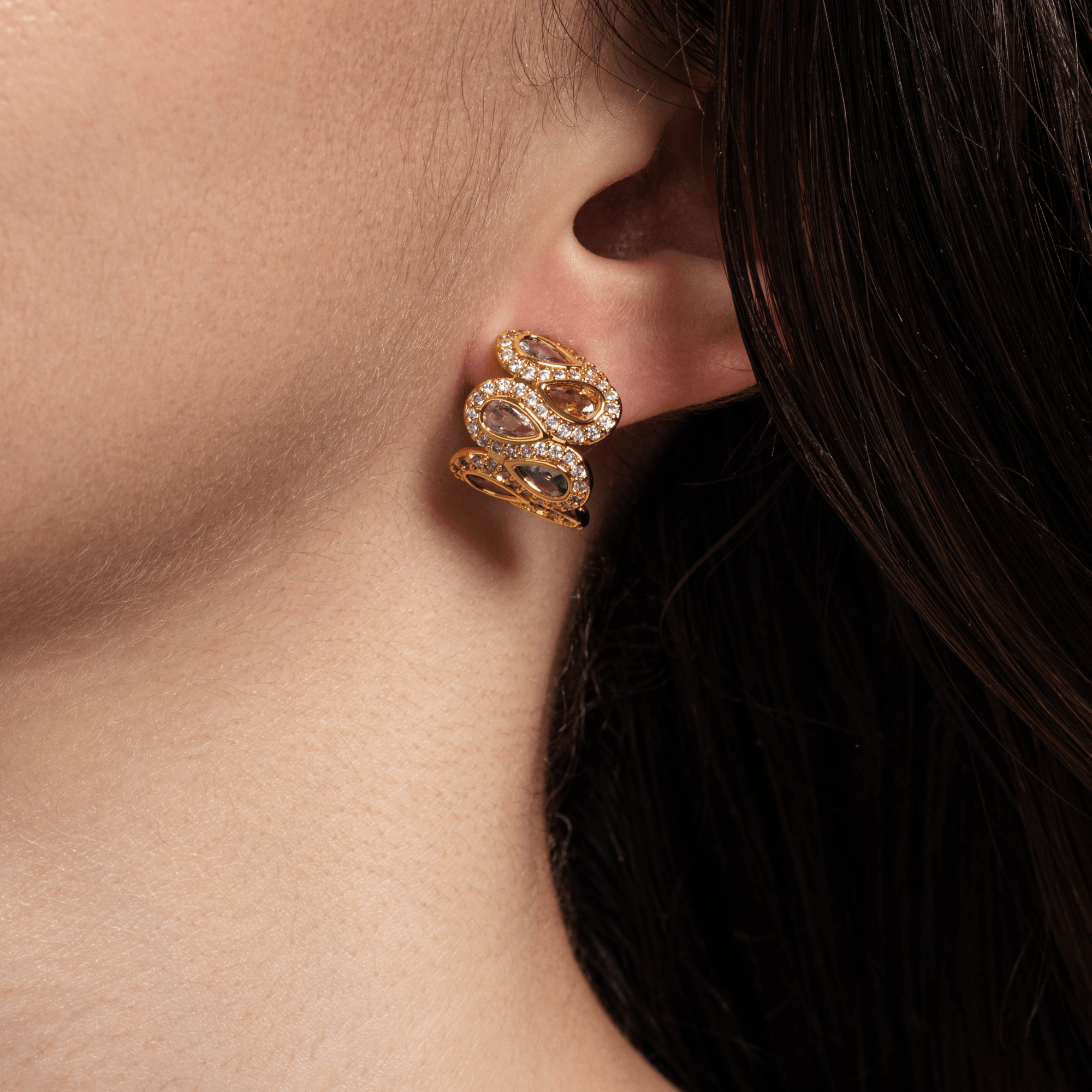 Lara & Ela | Jewel Gold Earrings - Lara & Ela