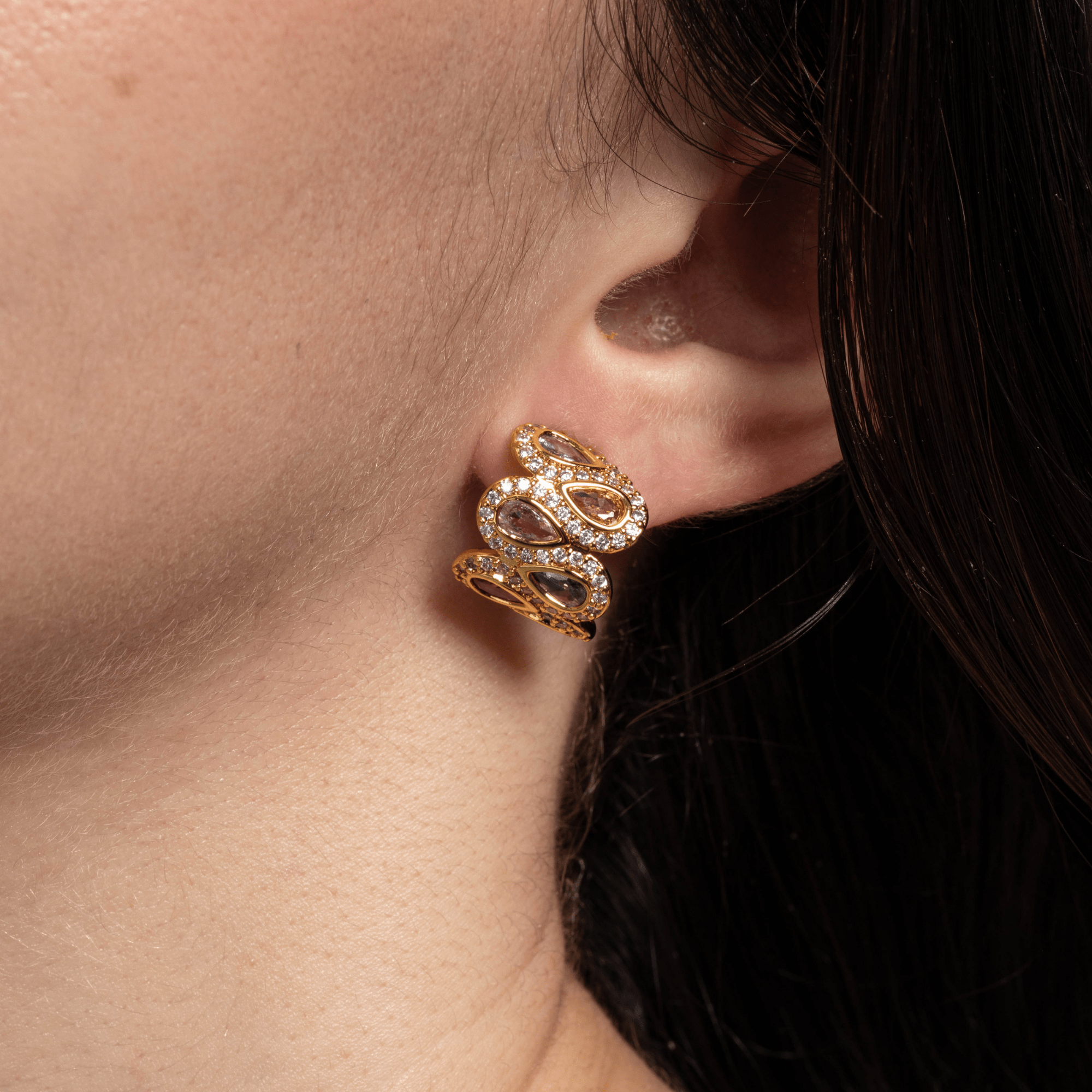 Lara & Ela | Jewel Gold Earrings - Lara & Ela