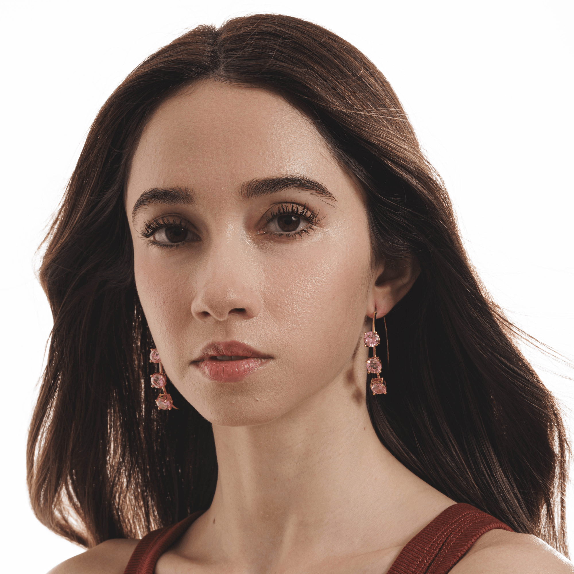 Lara & Ela | Lara Blossom Pink Gold Earrings - Lara & Ela