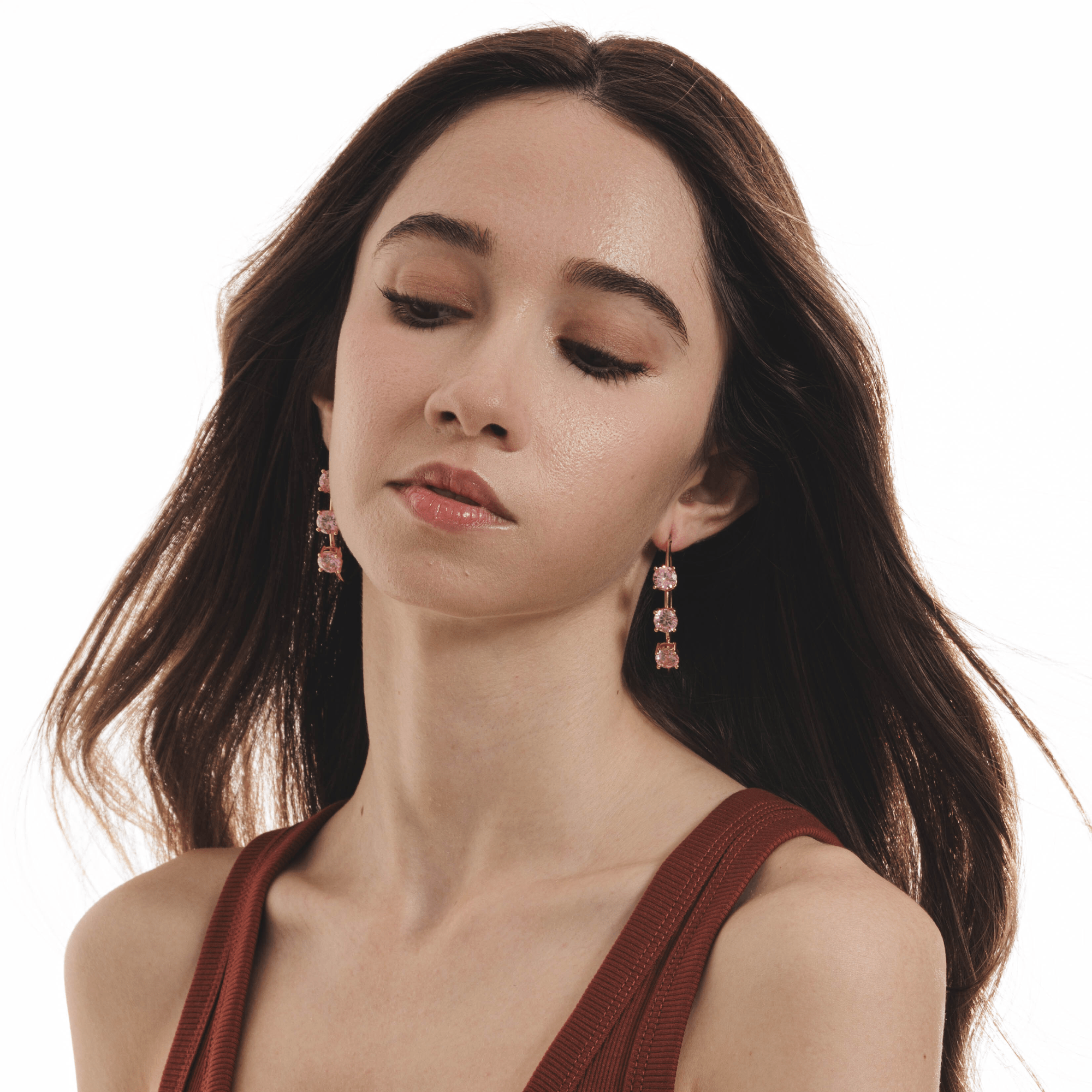 Lara & Ela | Lara Blossom Pink Gold Earrings - Lara & Ela