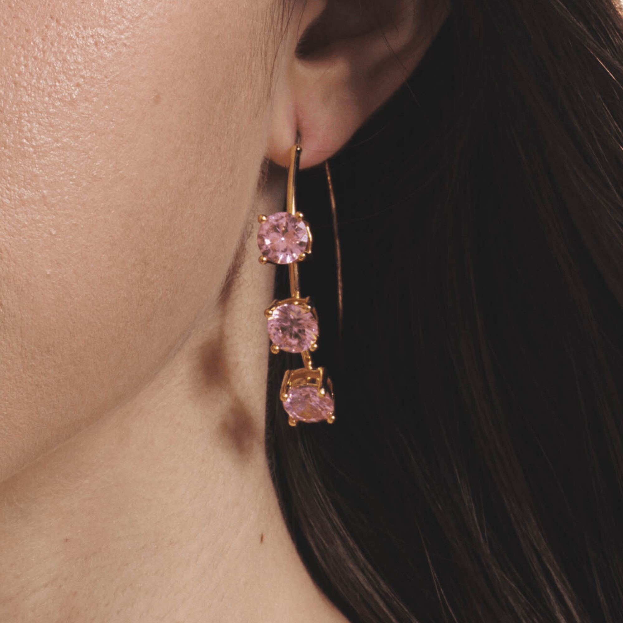 Lara & Ela | Lara Blossom Pink Gold Earrings - Lara & Ela