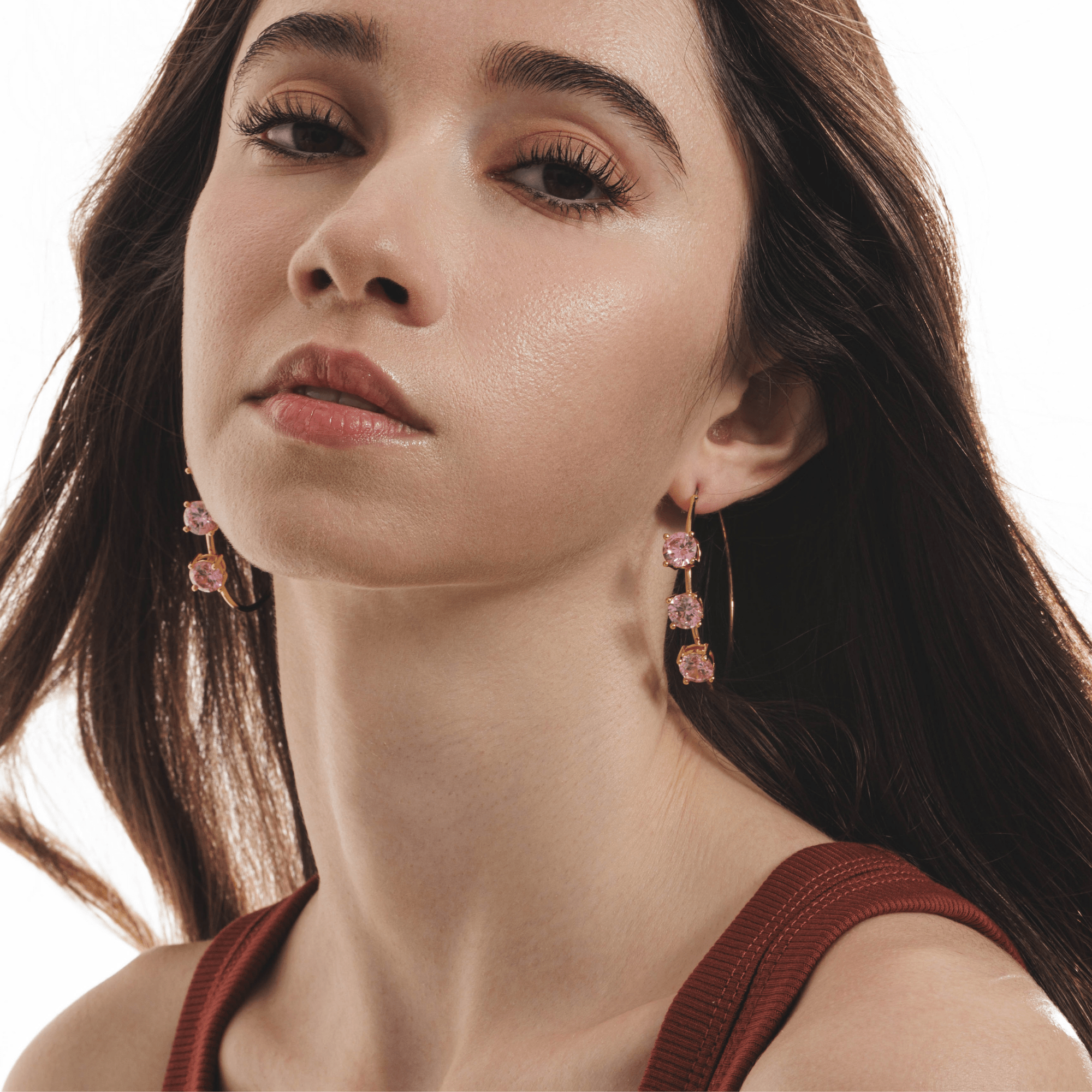 Lara & Ela | Lara Blossom Pink Gold Earrings - Lara & Ela
