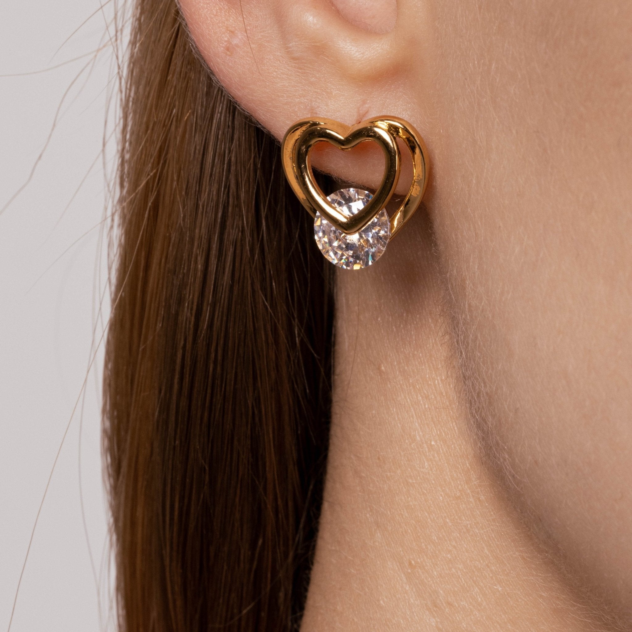 Lara & Ela | Fall In Love Gold Earrings - Lara & Ela