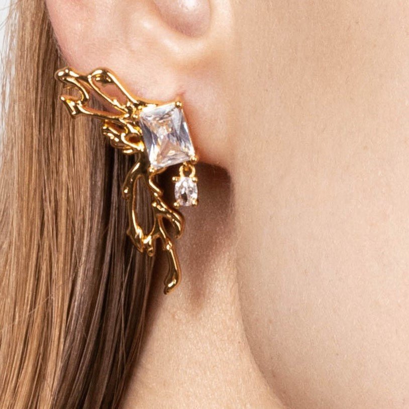 Lara & Ela | With Or Without You Gold Earrings - Lara & Ela