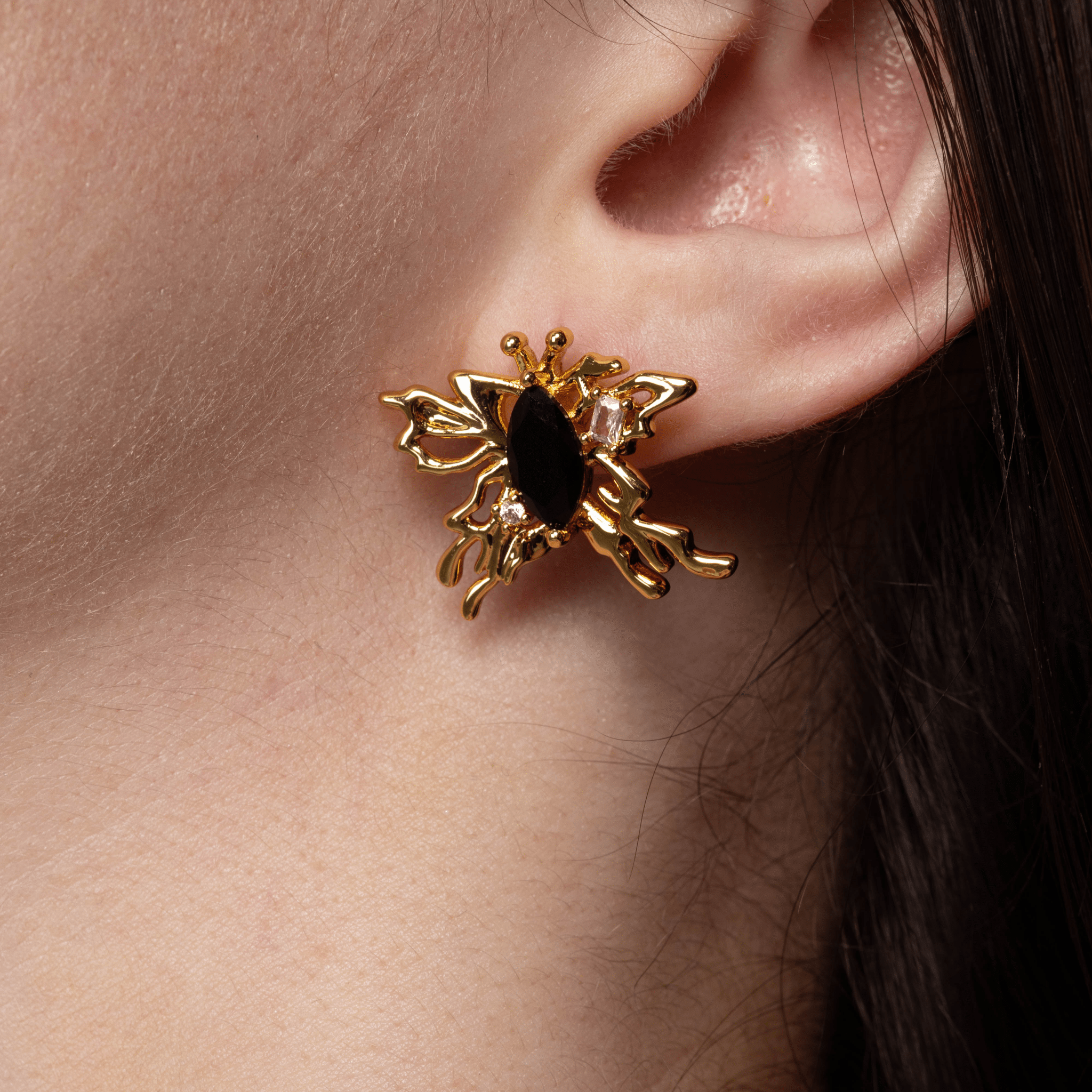 Lara & Ela | Papillon Gold Earrings - Lara & Ela