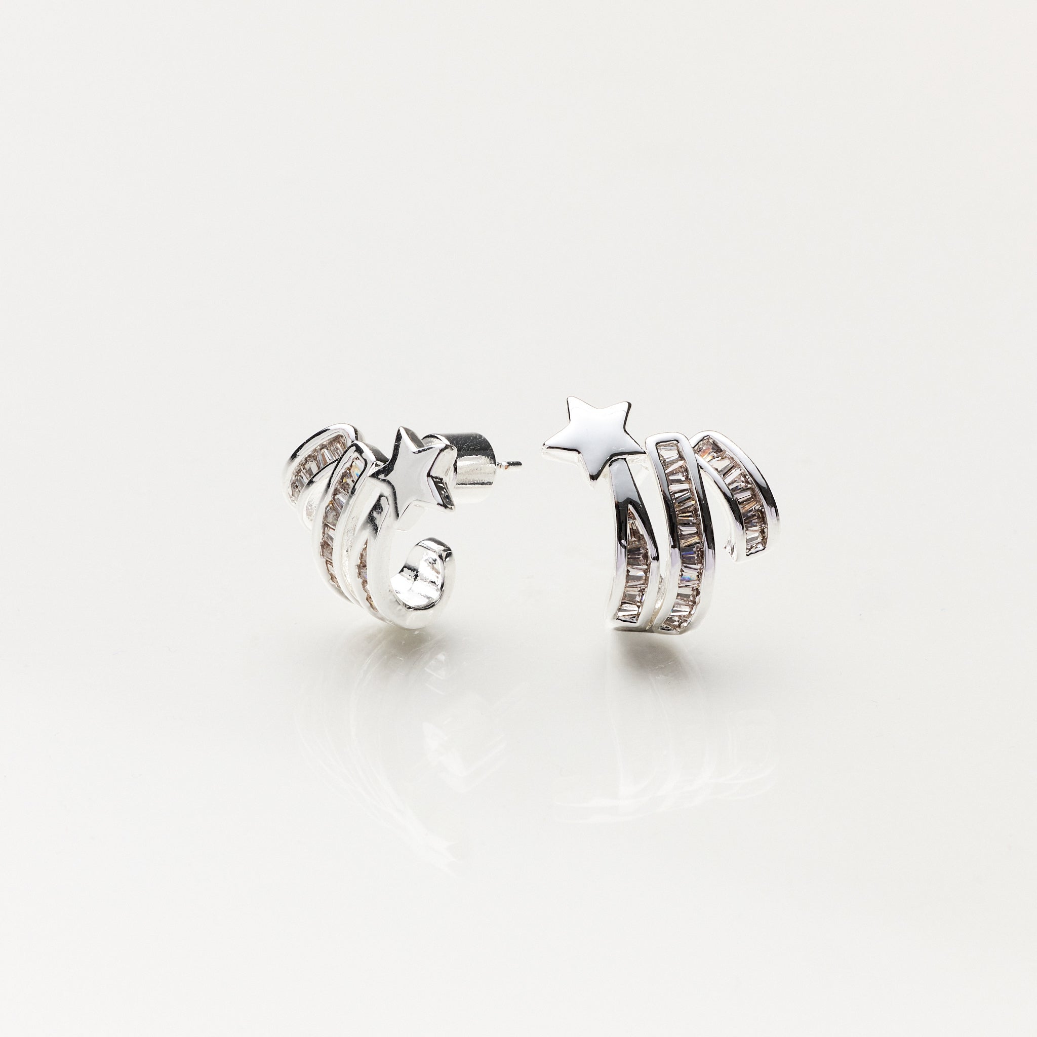 Lara & Ela | Reaching For A Star Silver Earrings - Lara & Ela