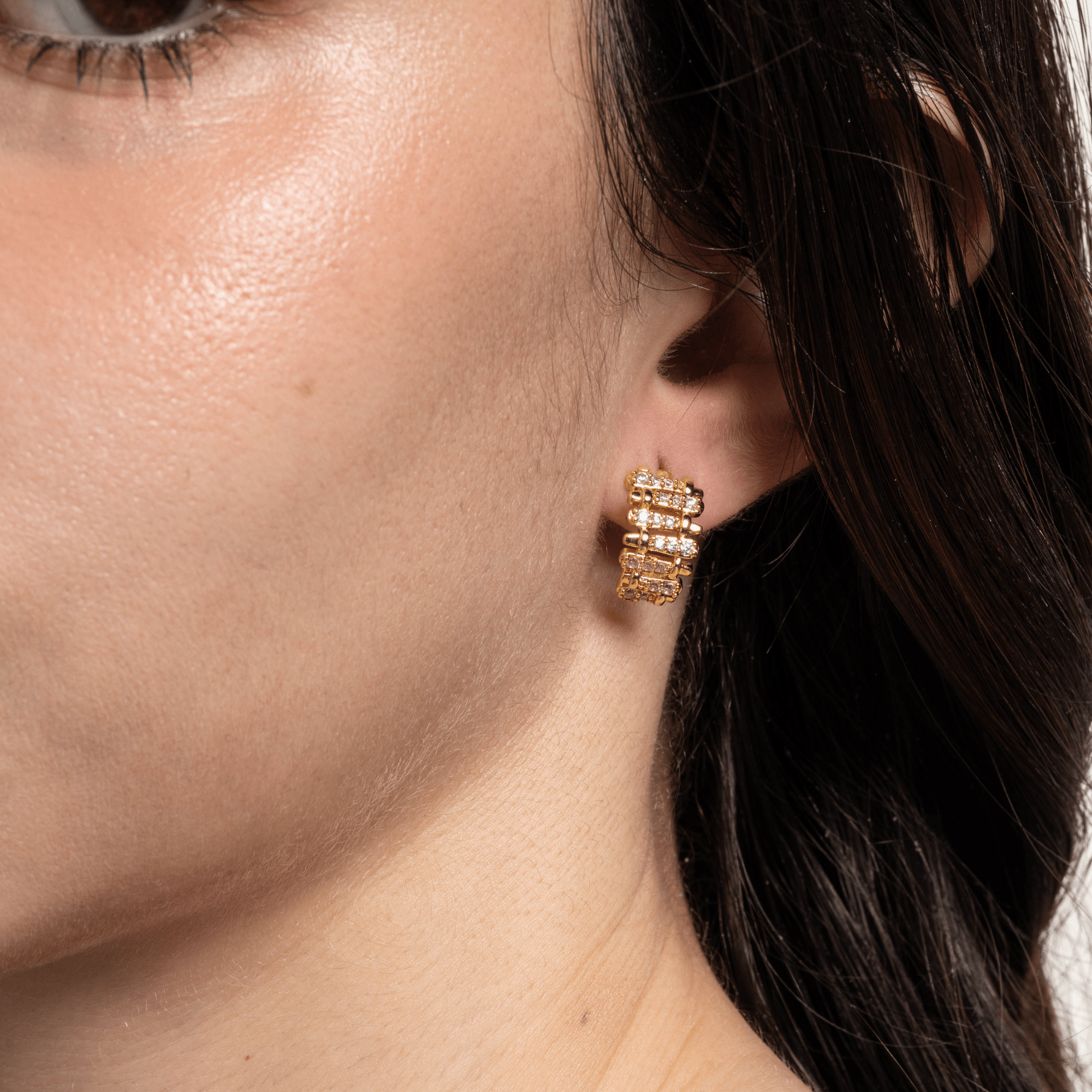 Lara & Ela | Snake And Ladder Gold Earrings - Lara & Ela