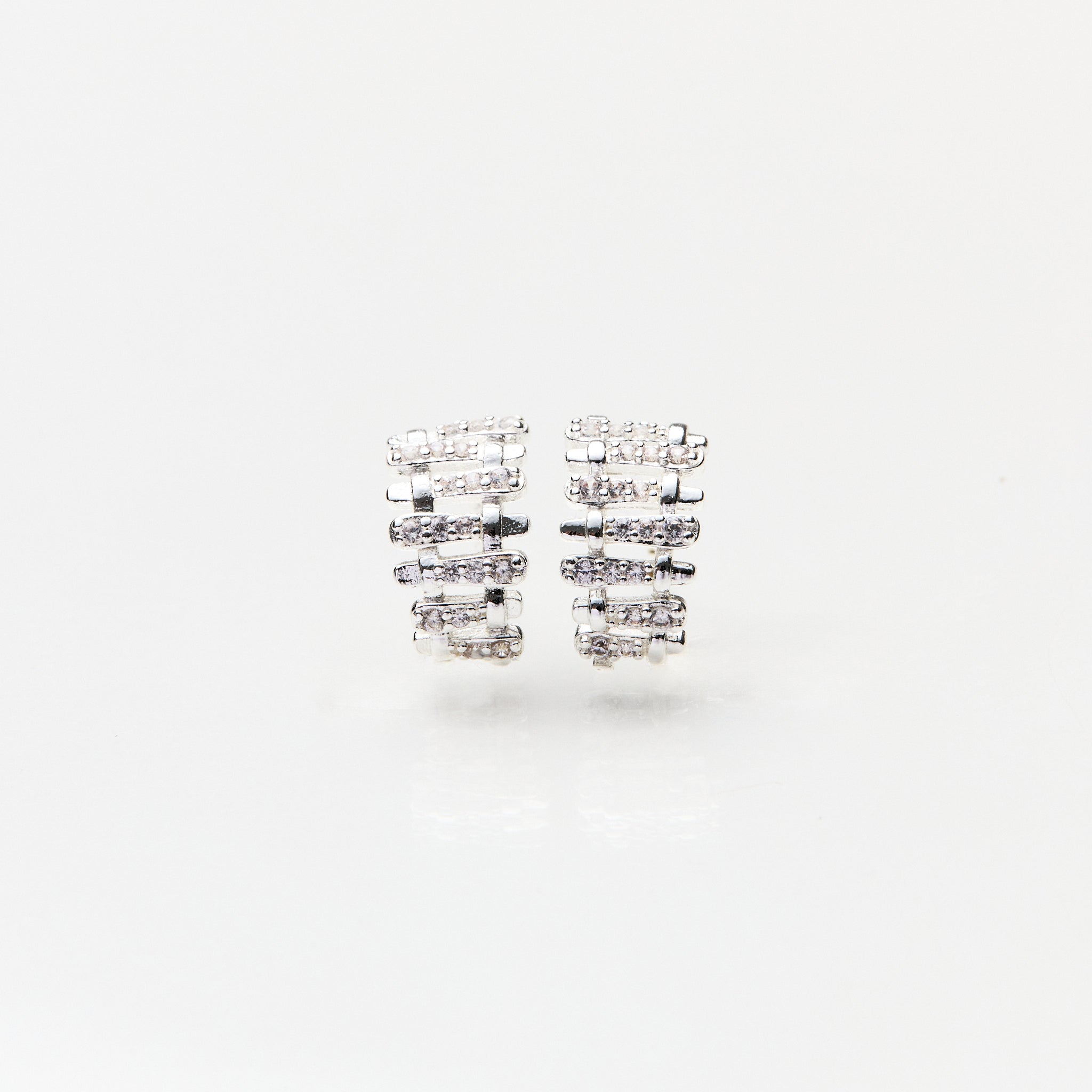 Lara & Ela | Snake And Ladder Silver Earrings - Lara & Ela