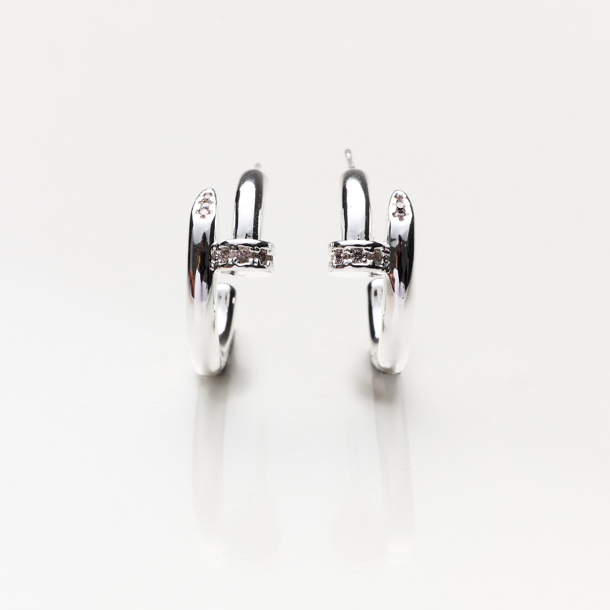 Lara & Ela I Stuck On You Silver Earrings - Lara & Ela