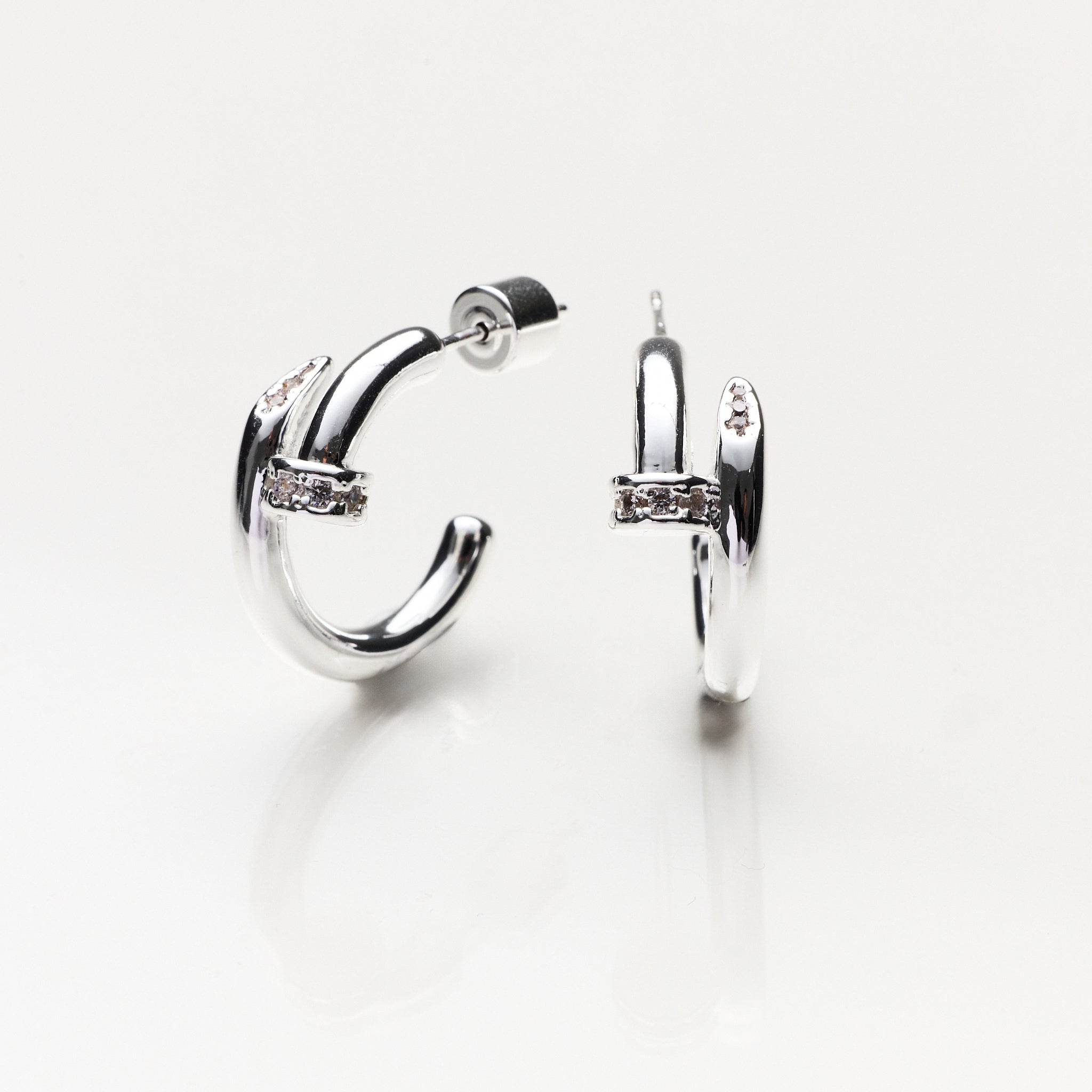Lara & Ela I Stuck On You Silver Earrings - Lara & Ela