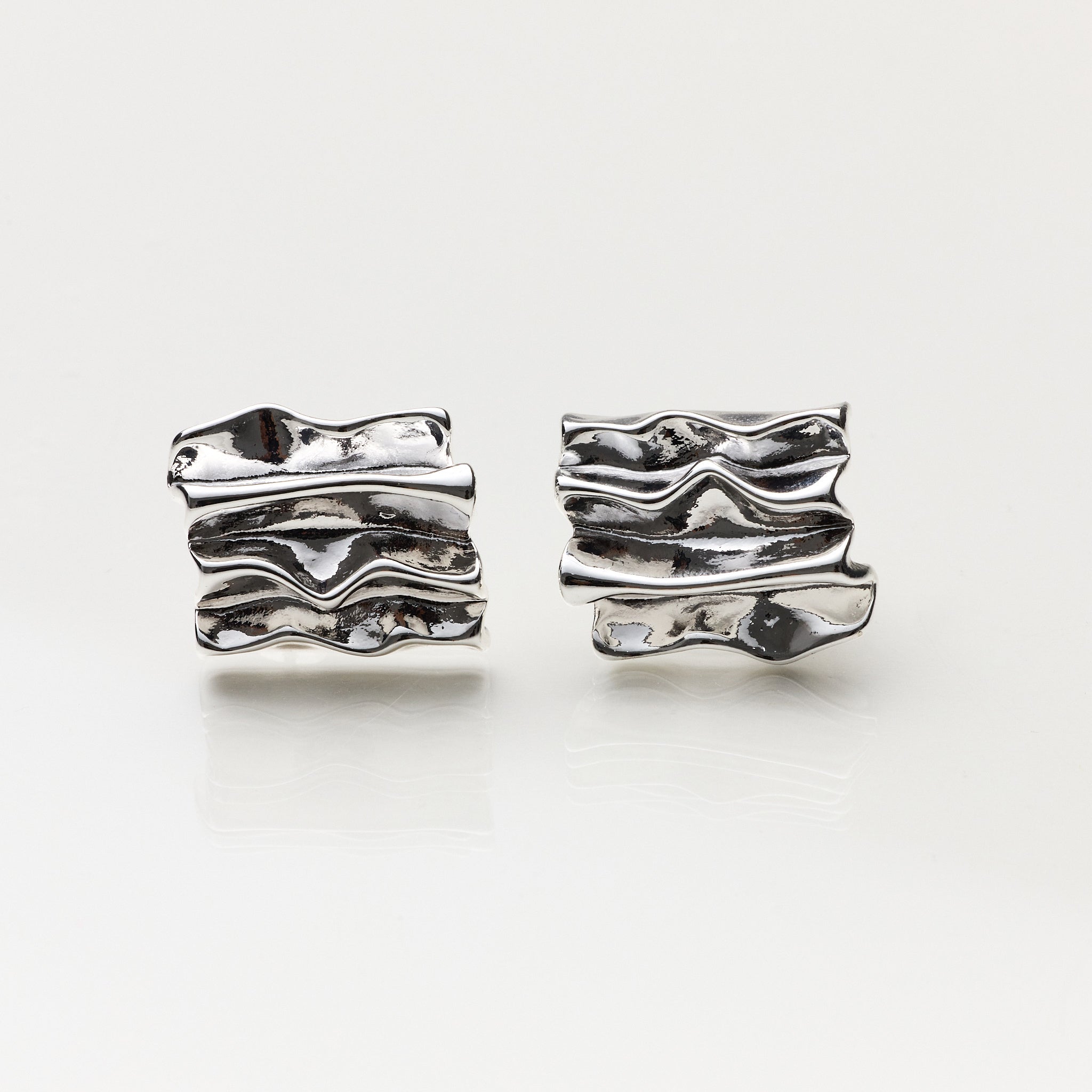 Lara & Ela | The Gilded Fold Silver Earrings - Lara & Ela