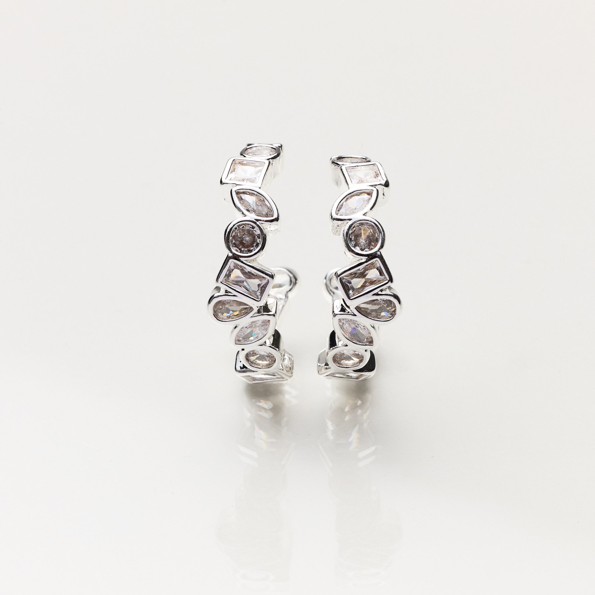 Lara & Ela | You Mean The World To Me Silver Earrings - Lara & Ela