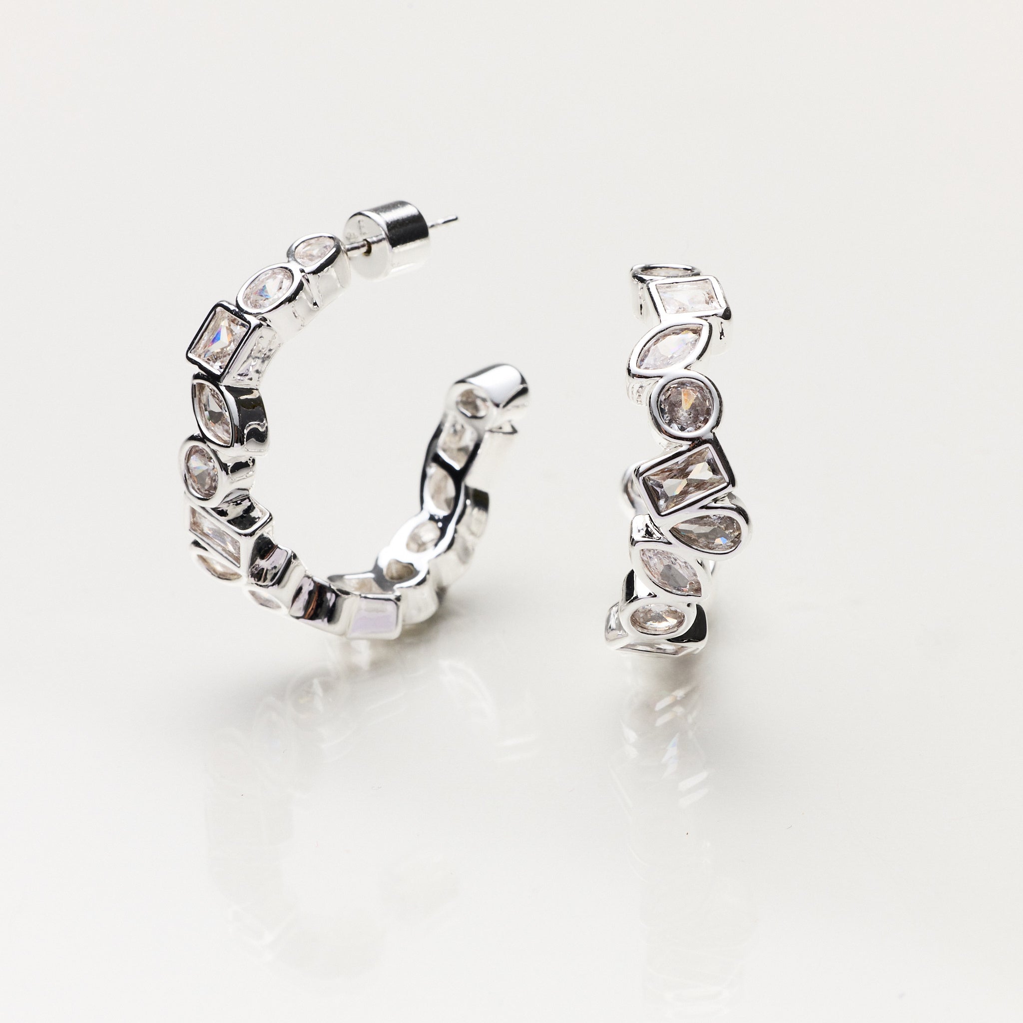 Lara & Ela | You Mean The World To Me Silver Earrings - Lara & Ela