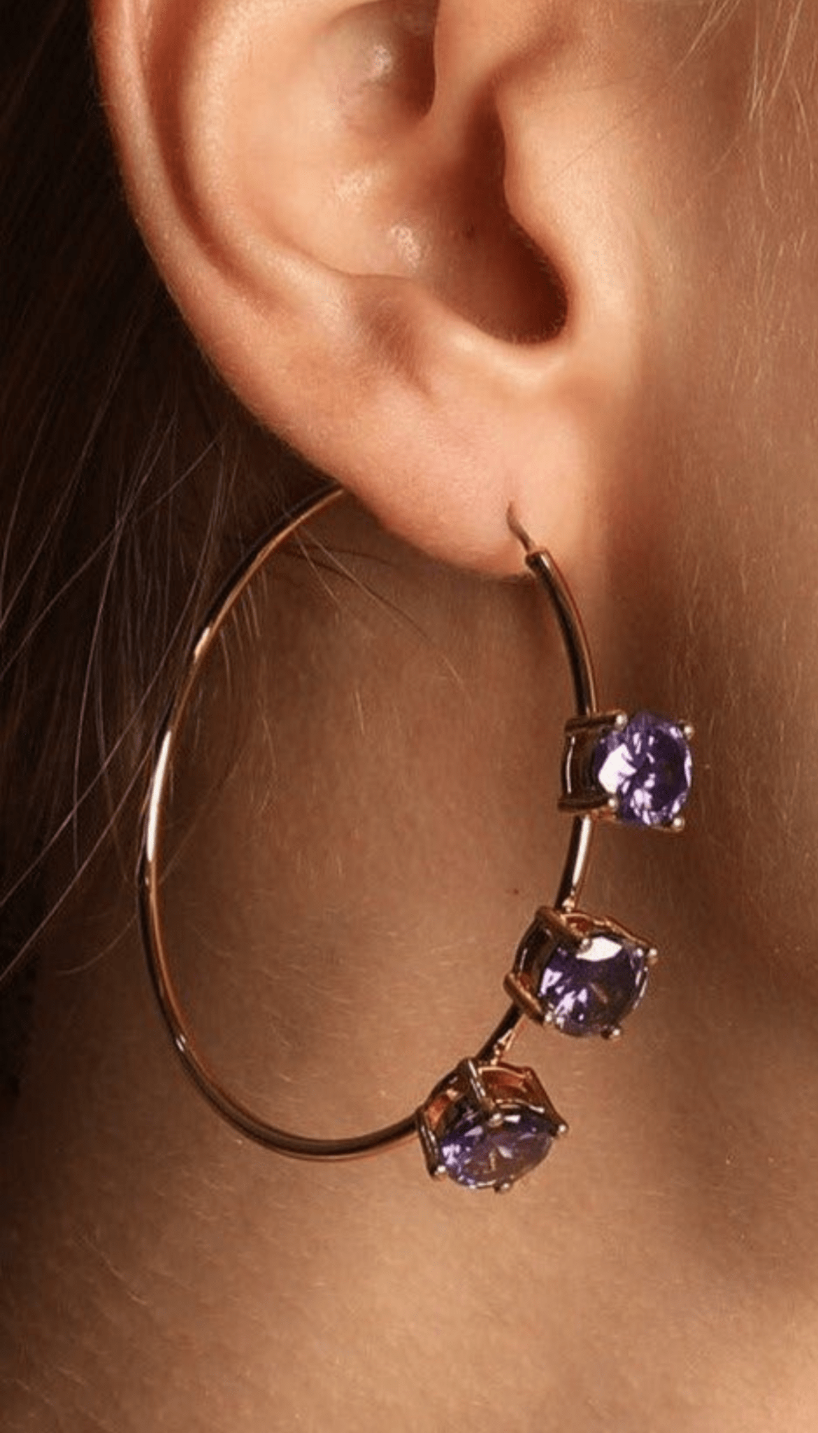 Lara & Ela | Lara Rebecca Purple Gold Earrings - Lara & Ela