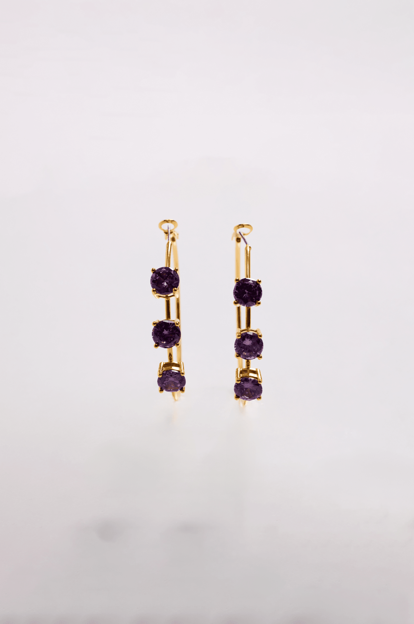 Lara & Ela | Lara Rebecca Purple Gold Earrings - Lara & Ela