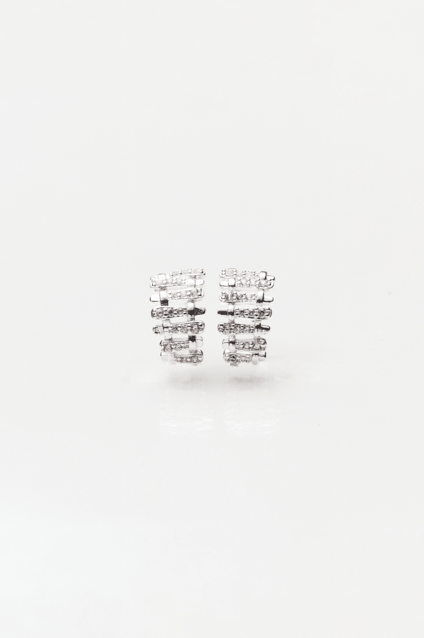Lara & Ela | Snake And Ladder Silver Earrings - Lara & Ela