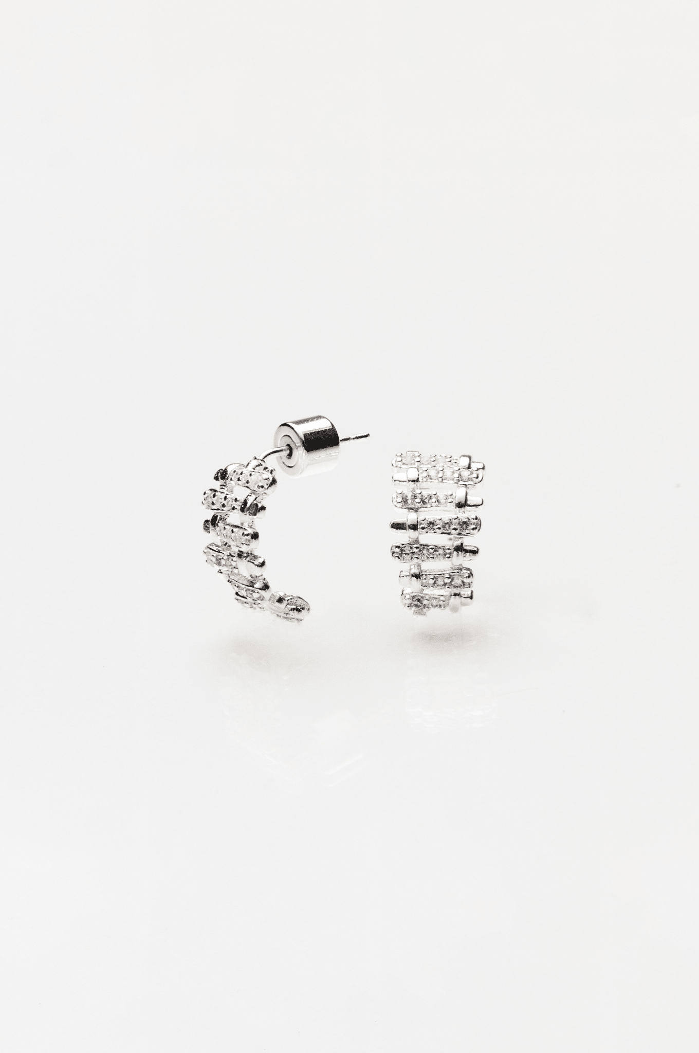 Lara & Ela | Snake And Ladder Silver Earrings - Lara & Ela