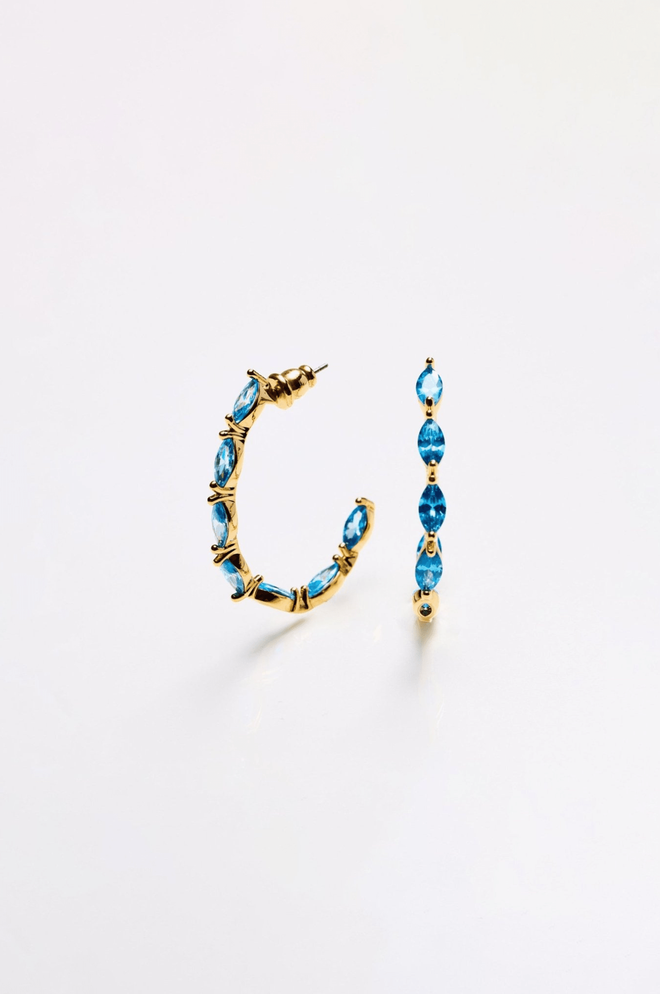 Lara & Ela | Mia Sky Blue Gold Earrings - Lara & Ela