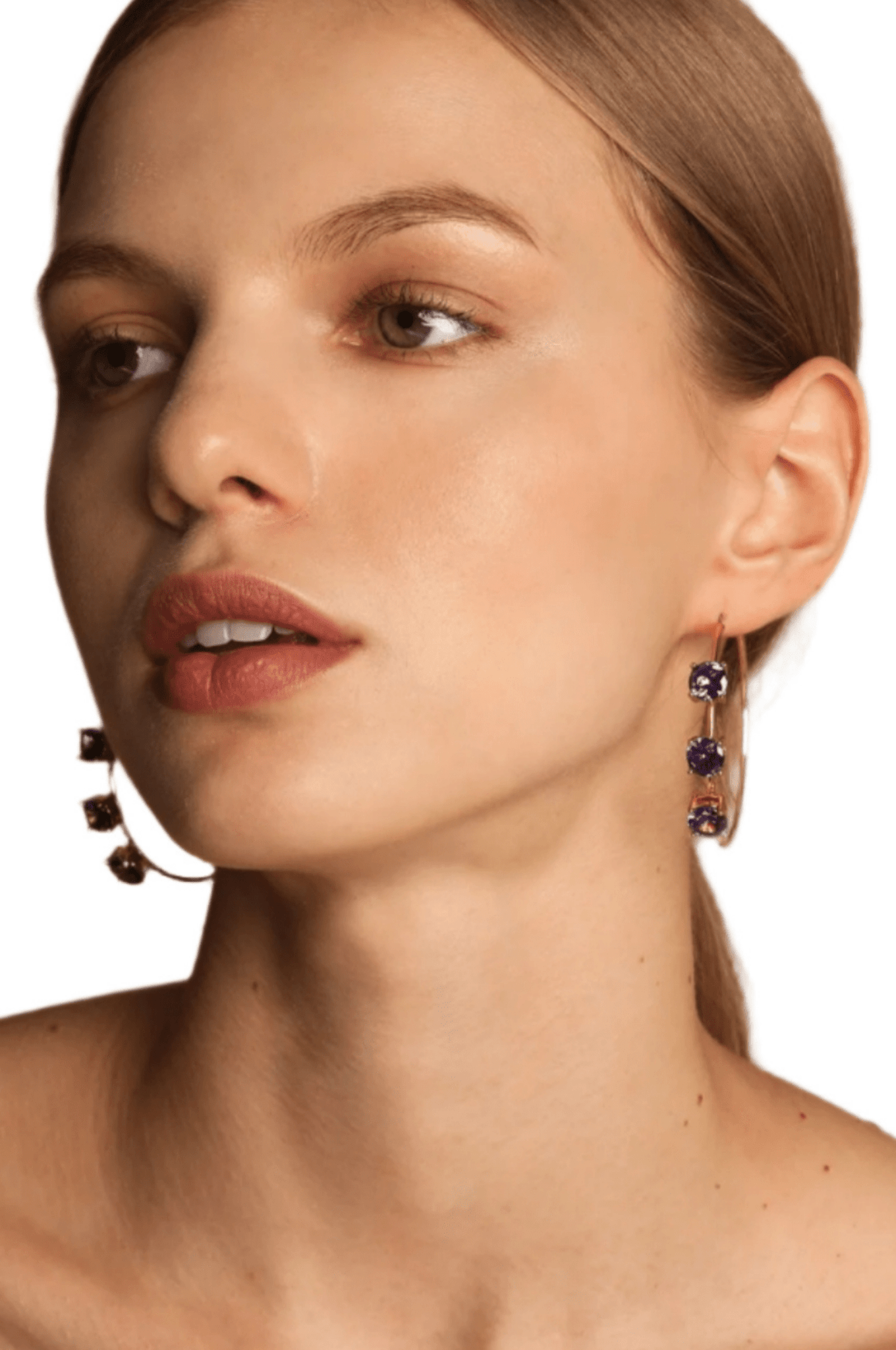 Lara & Ela | Lara Rebecca Purple Gold Earrings - Lara & Ela
