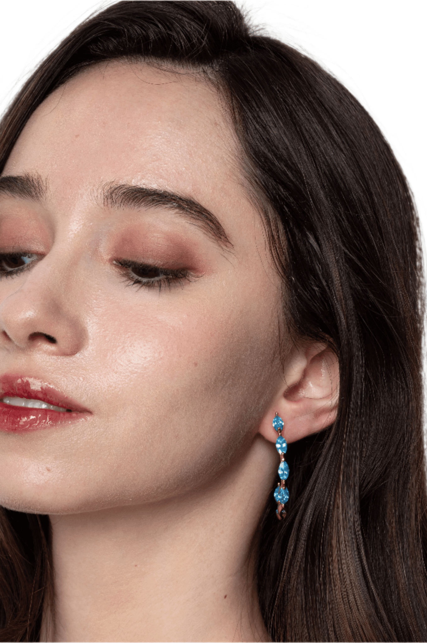Lara & Ela | Mia Sky Blue Gold Earrings - Lara & Ela