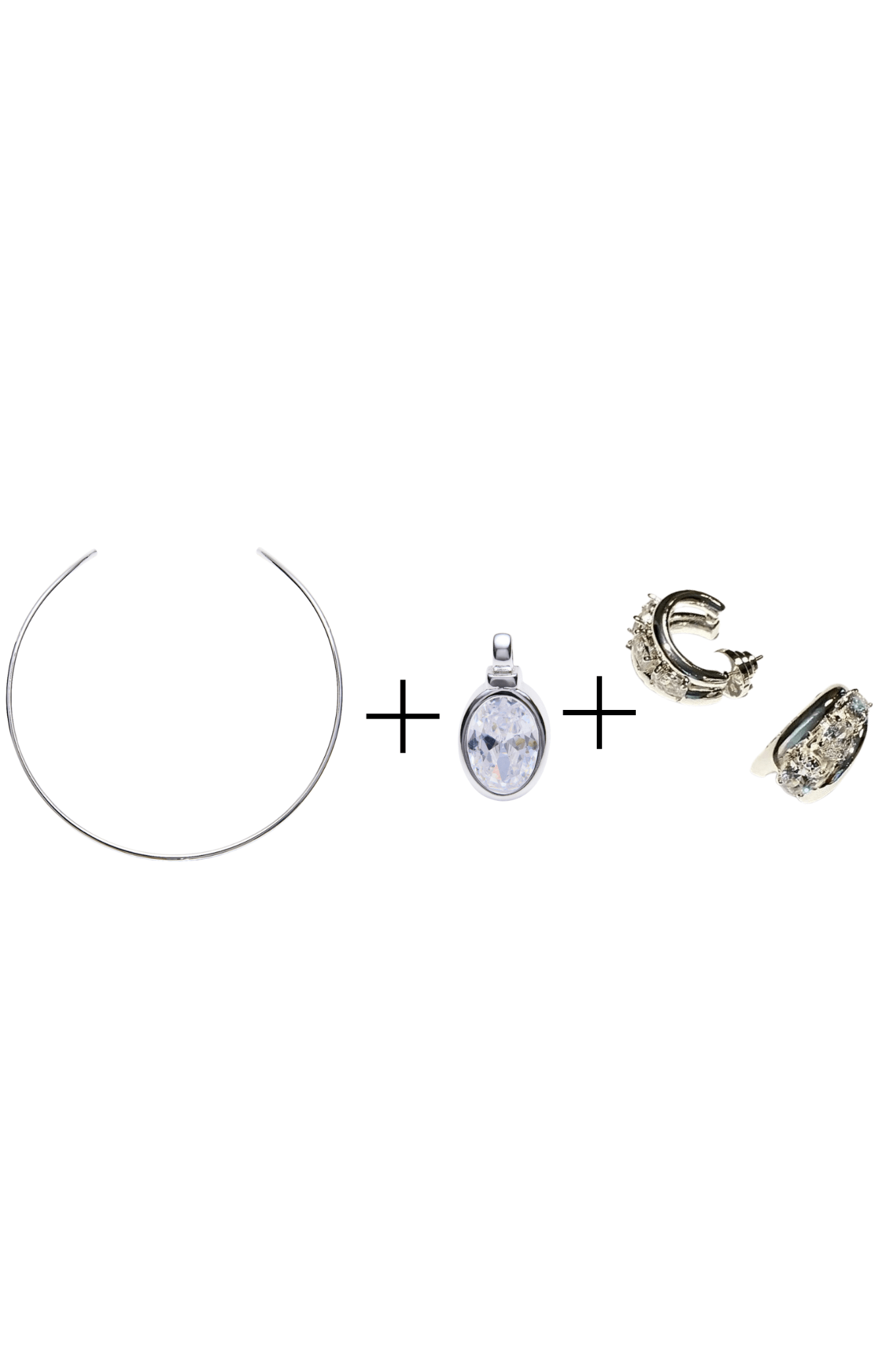 Lara & Ela | Goddess Choker | Oval Bezel Pendant | Last Night Abroad Earrings - Lara & Ela