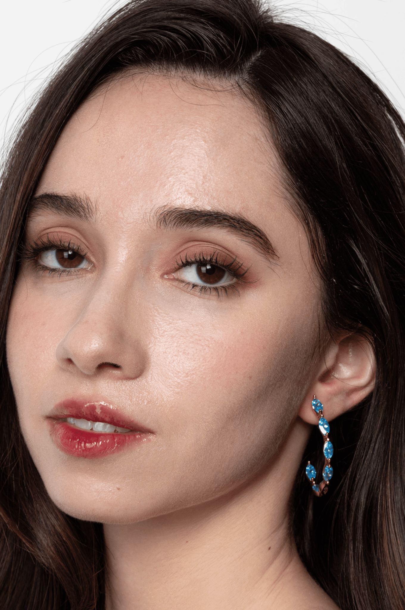 Lara & Ela | Mia Sky Blue Gold Earrings - Lara & Ela
