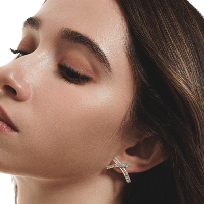 Lara & Ela I Cross My Heart Silver Earrings