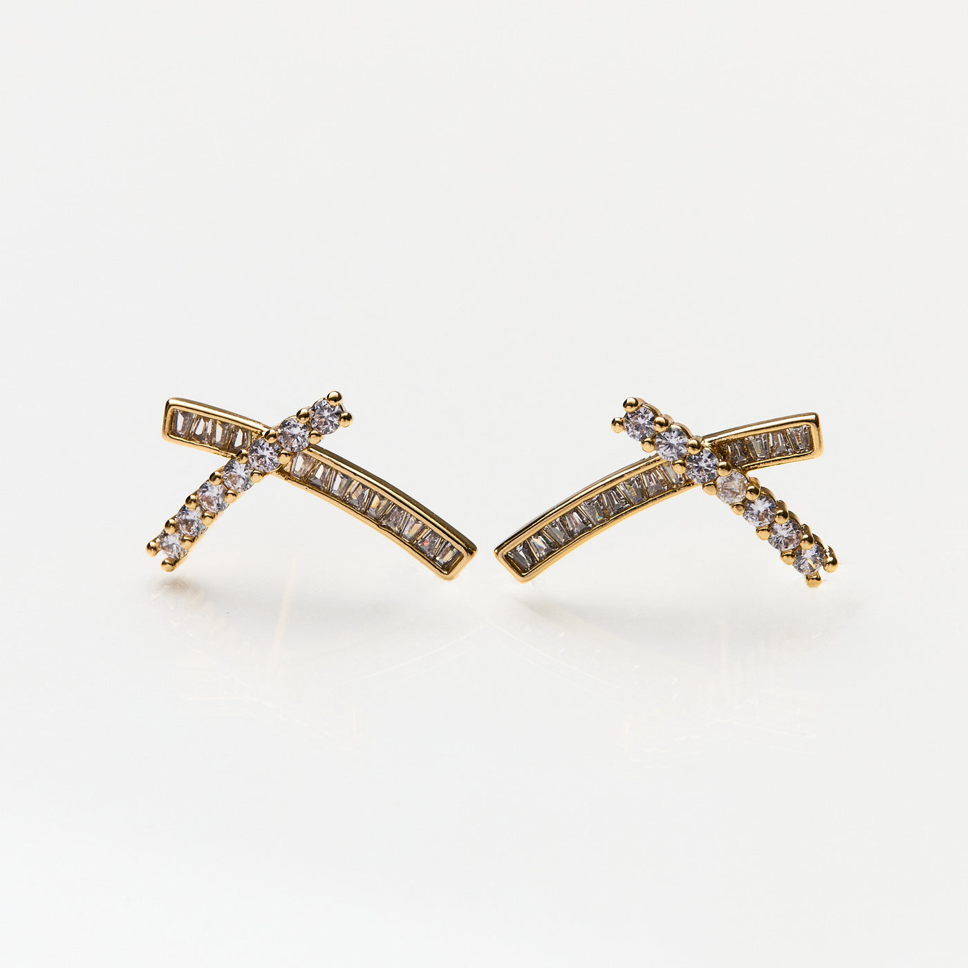 Lara & Ela I Cross My Heart Gold Earrings - Lara & Ela