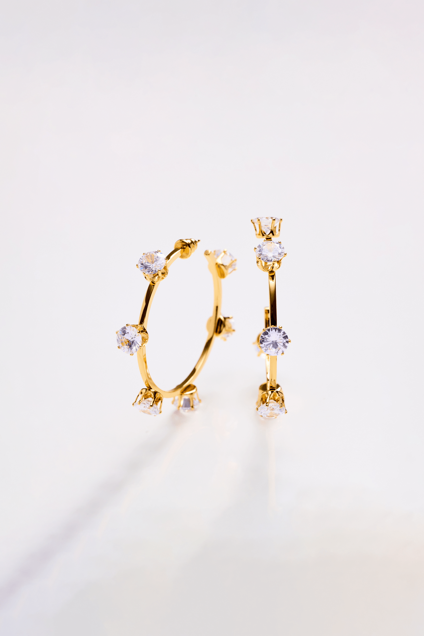 Lara & Ela | Ela Crystal Clear Gold Earrings - Lara & Ela