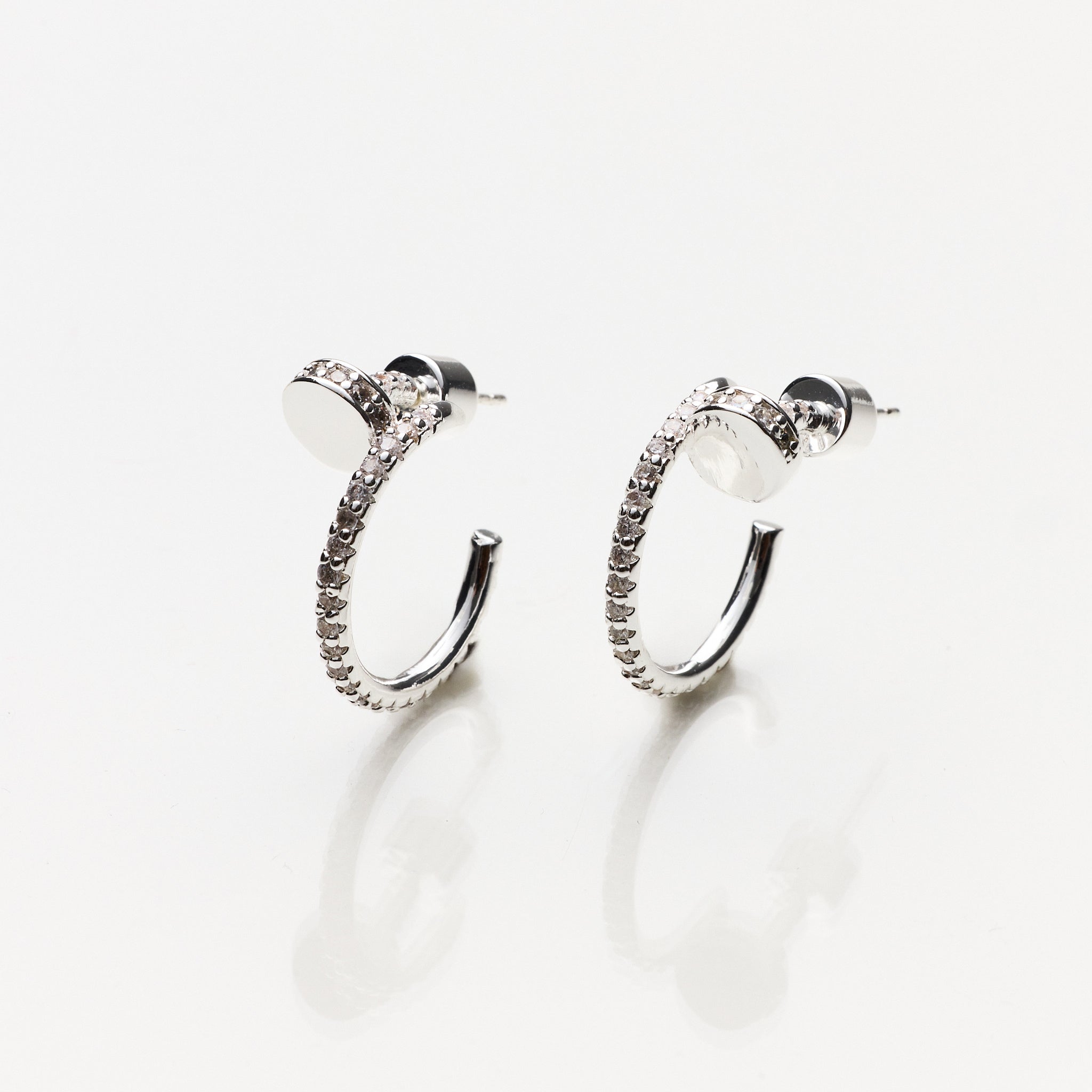 Lara & Ela | Hooked On You Silver Earrings - Lara & Ela