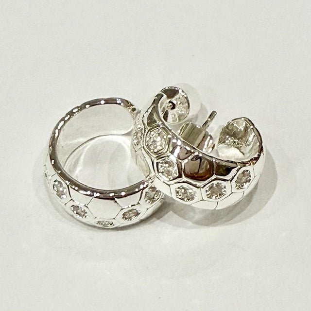 Lara & Ela | Crystal Ball Silver Earrings - Lara & Ela