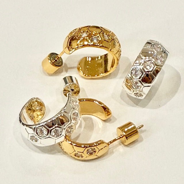 Lara & Ela | Crystal Ball Silver Earrings - Lara & Ela