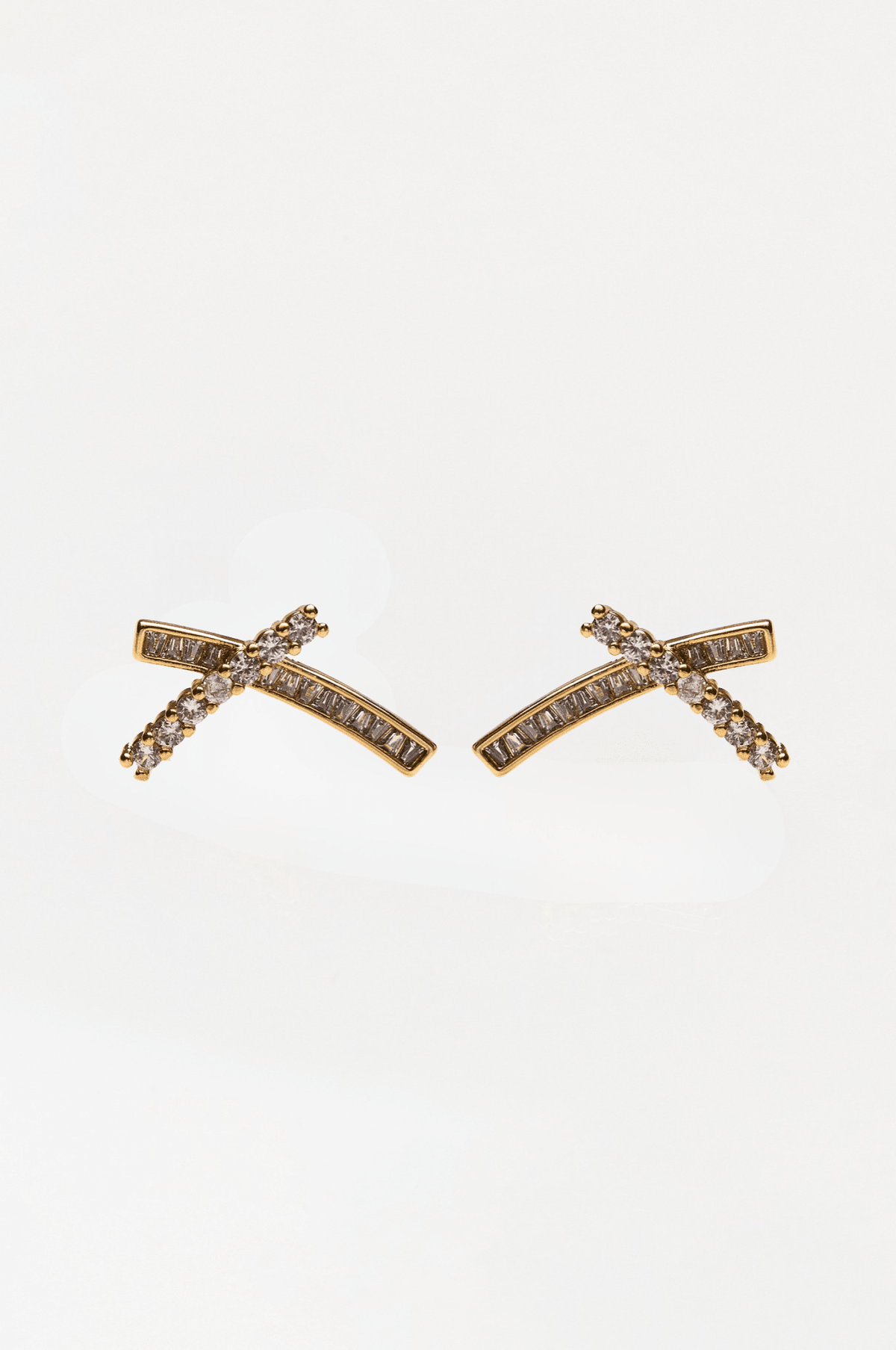 Lara & Ela I Cross My Heart Gold Earrings - Lara & Ela