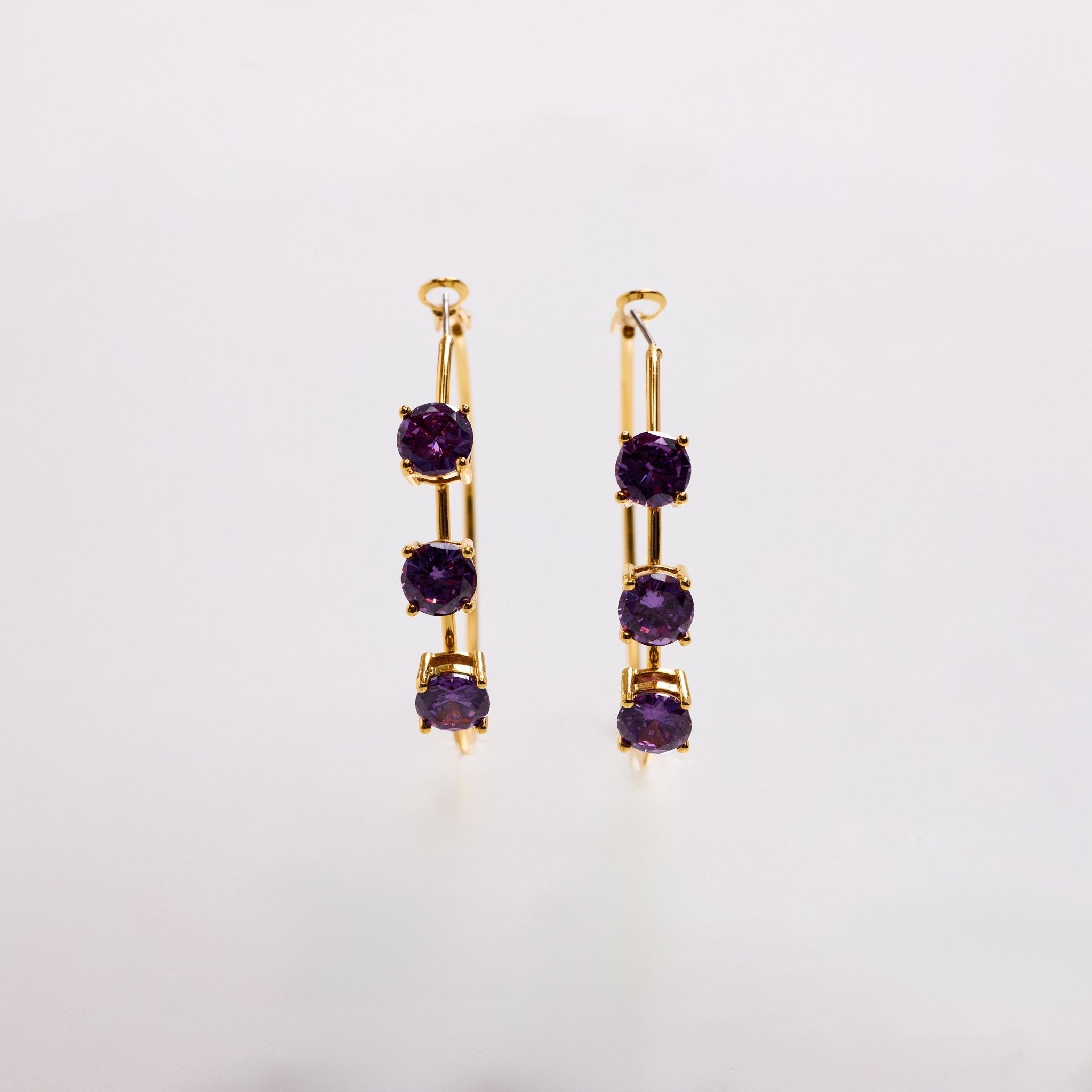 Lara & Ela | Lara Rebecca Purple Gold Earrings - Lara & Ela